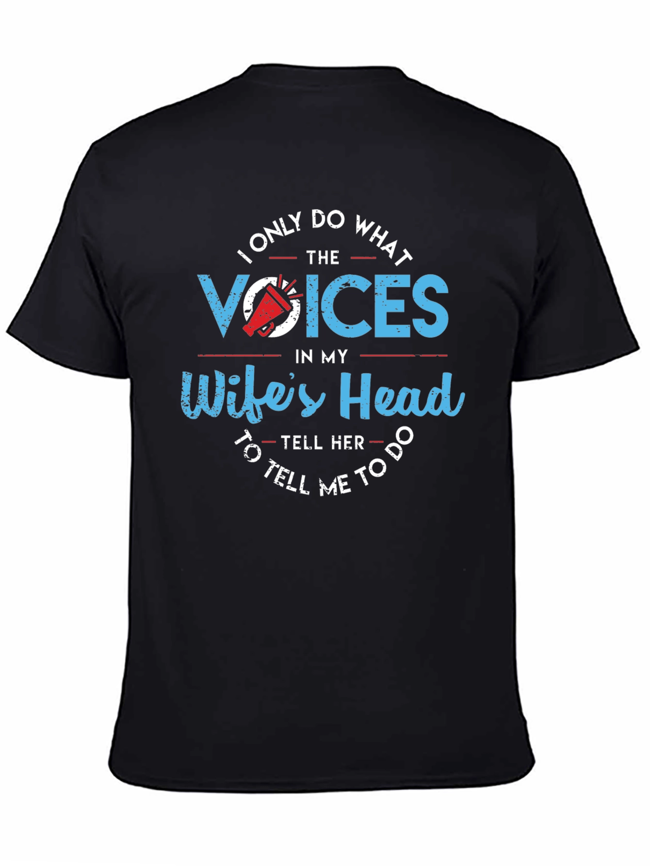 Husbands Wife Voices Novelty Graphic Tee