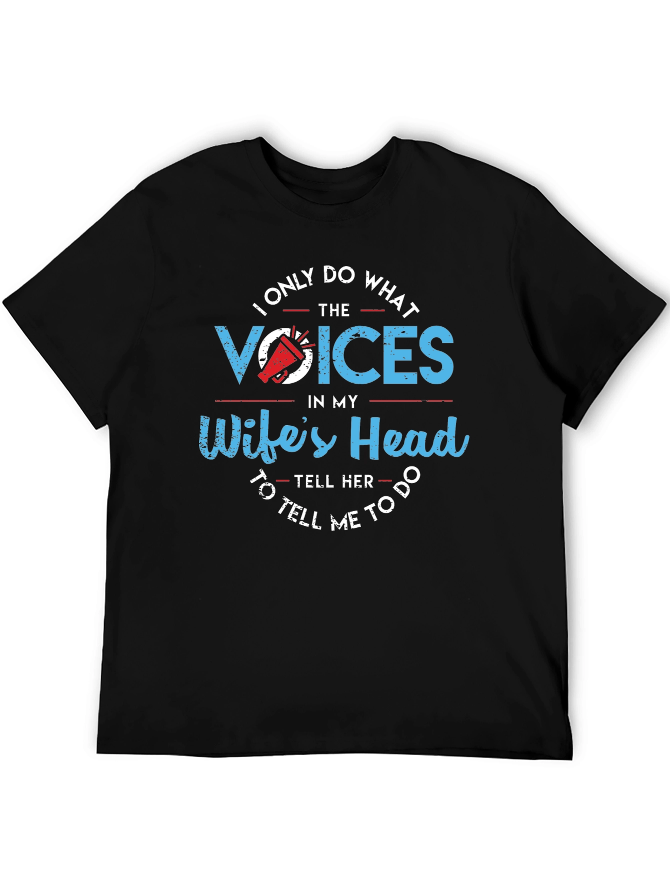 Husbands Wife Voices Novelty Graphic Tee