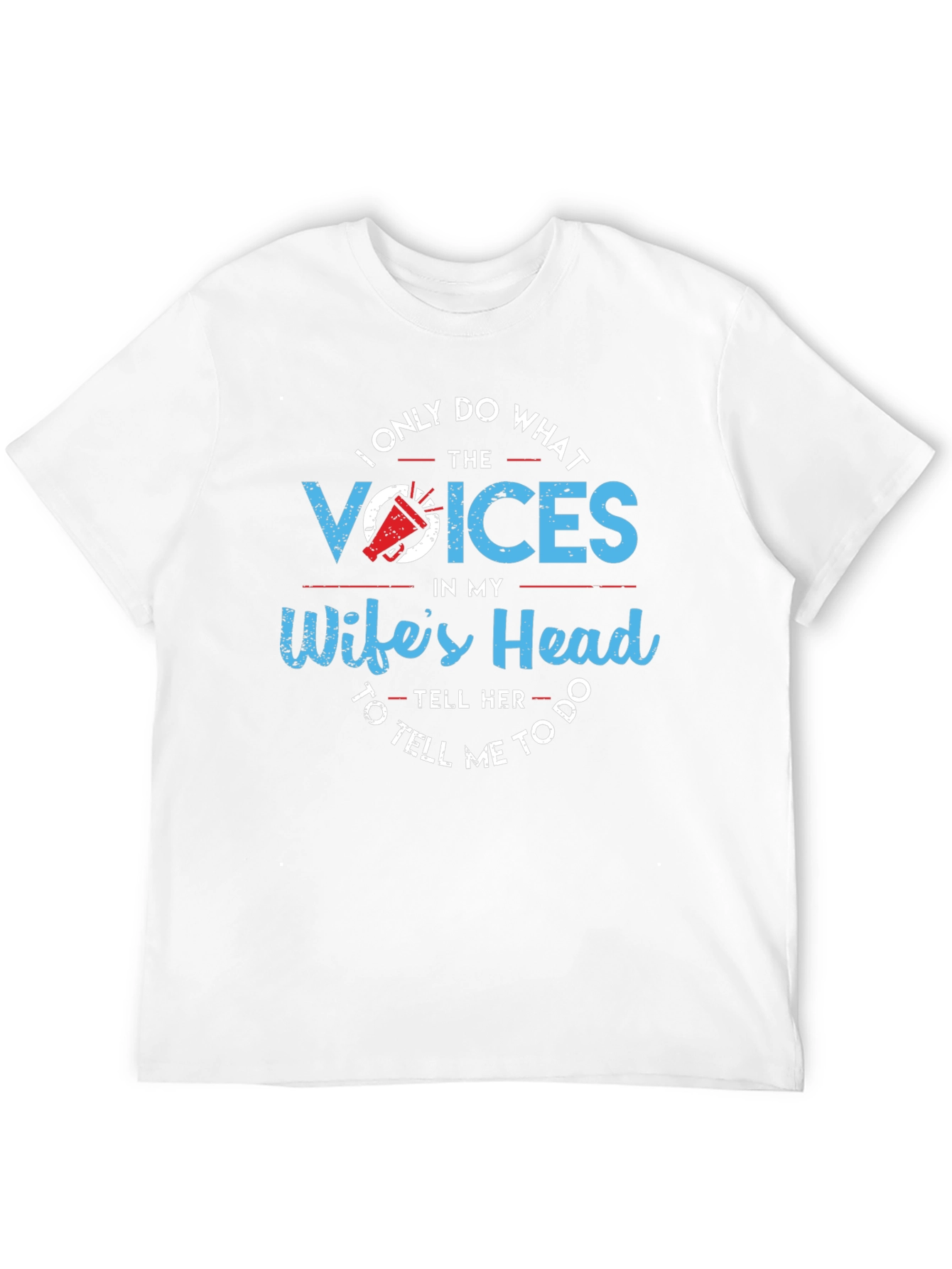 Husbands Wife Voices Novelty Graphic Tee