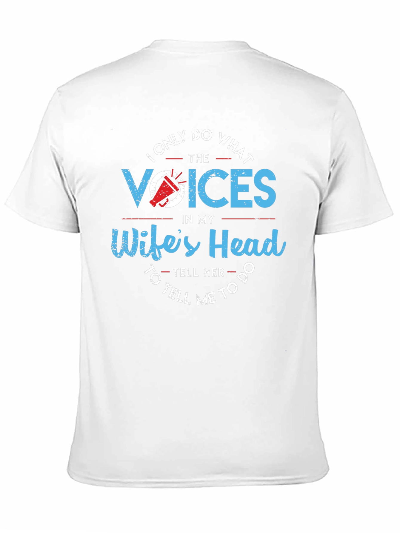 Husbands Wife Voices Novelty Graphic Tee