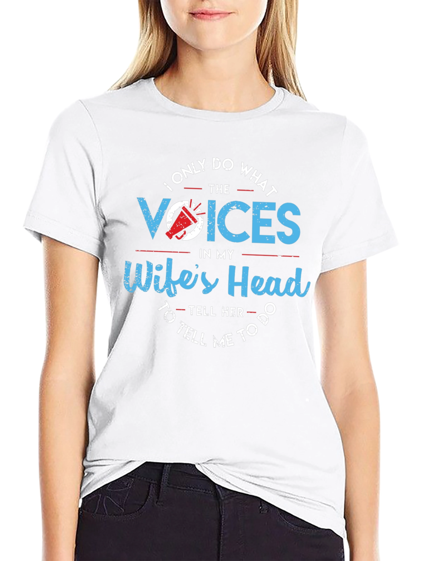 Husbands Wife Voices Novelty Graphic Tee