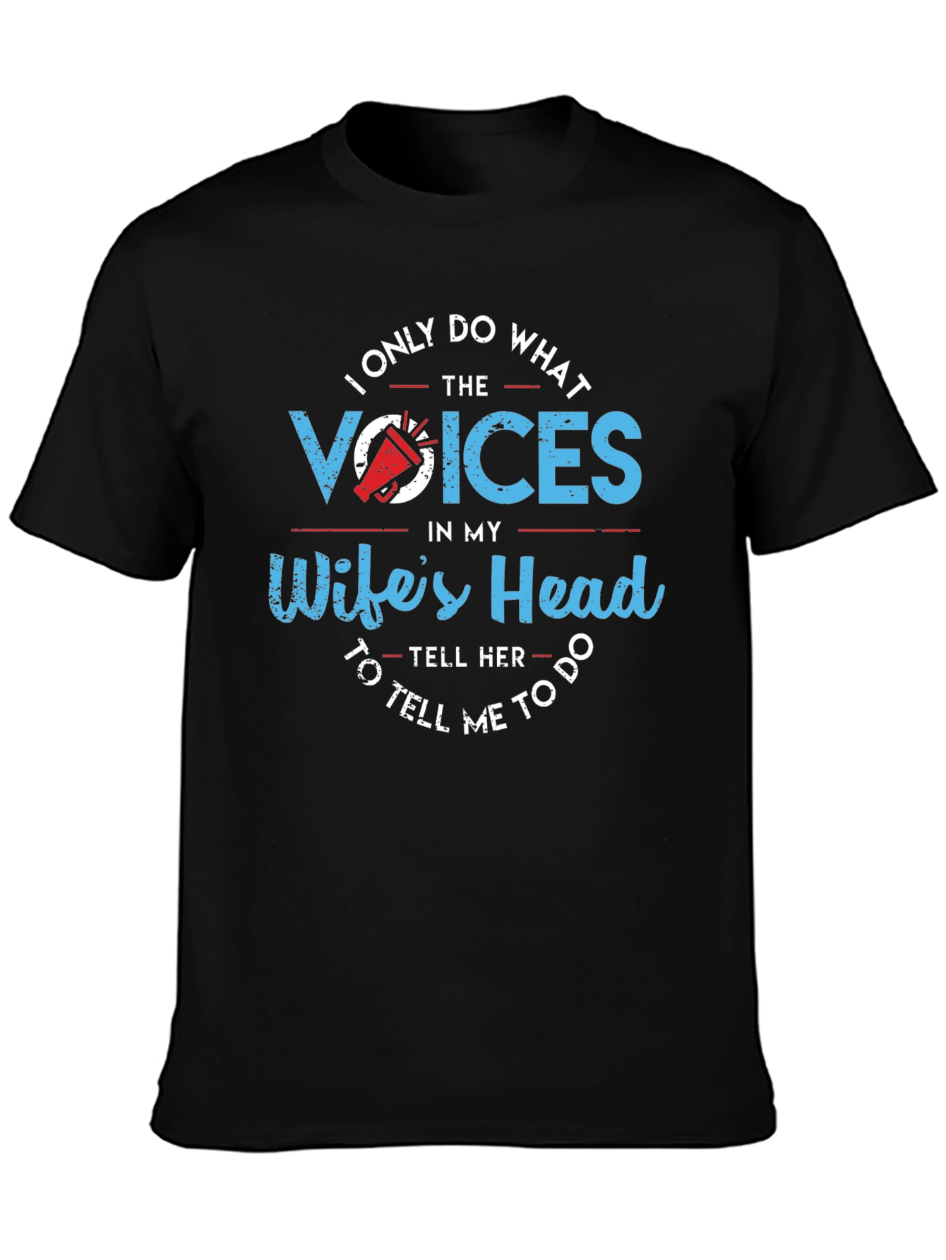 Husbands Wife Voices Novelty Graphic Tee