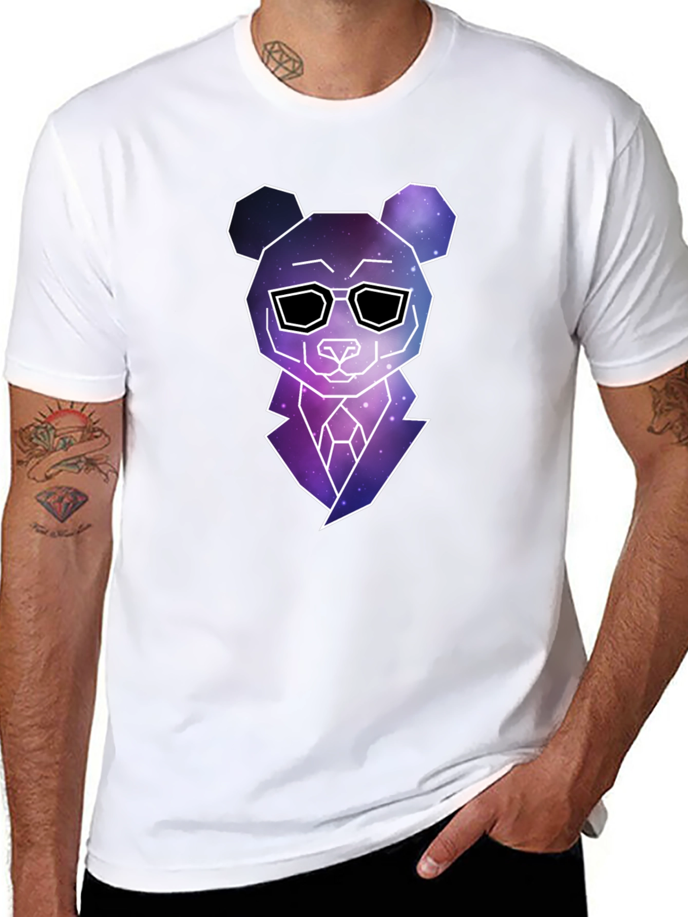 Galaxy Panda Graphic Tee - Mens Black T-Shirt