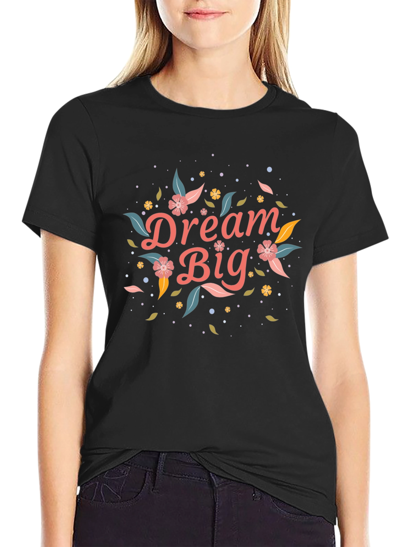Dream Big Graphic Tee - Stylish Black T-Shirt