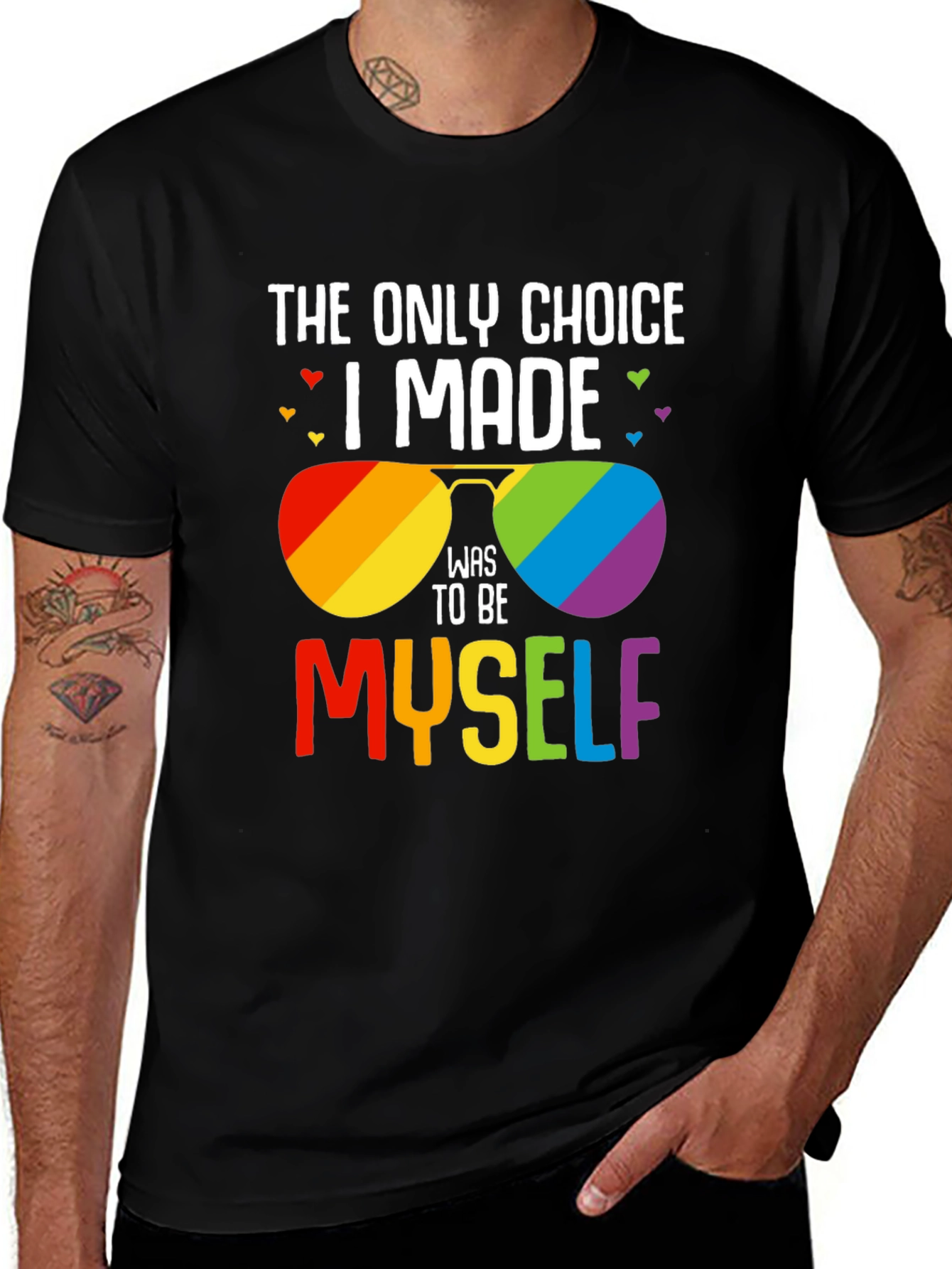 Pride Rainbow Sunglasses T-Shirt - Be Yourself