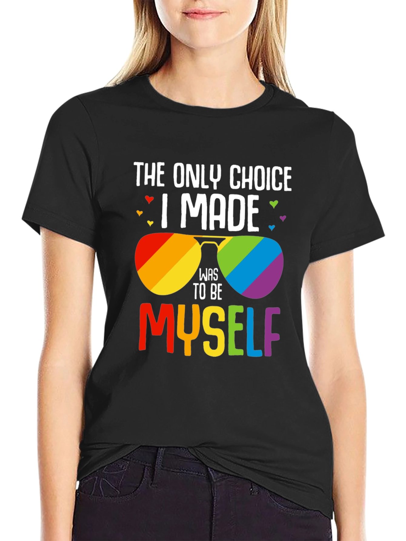 Pride Rainbow Sunglasses T-Shirt - Be Yourself