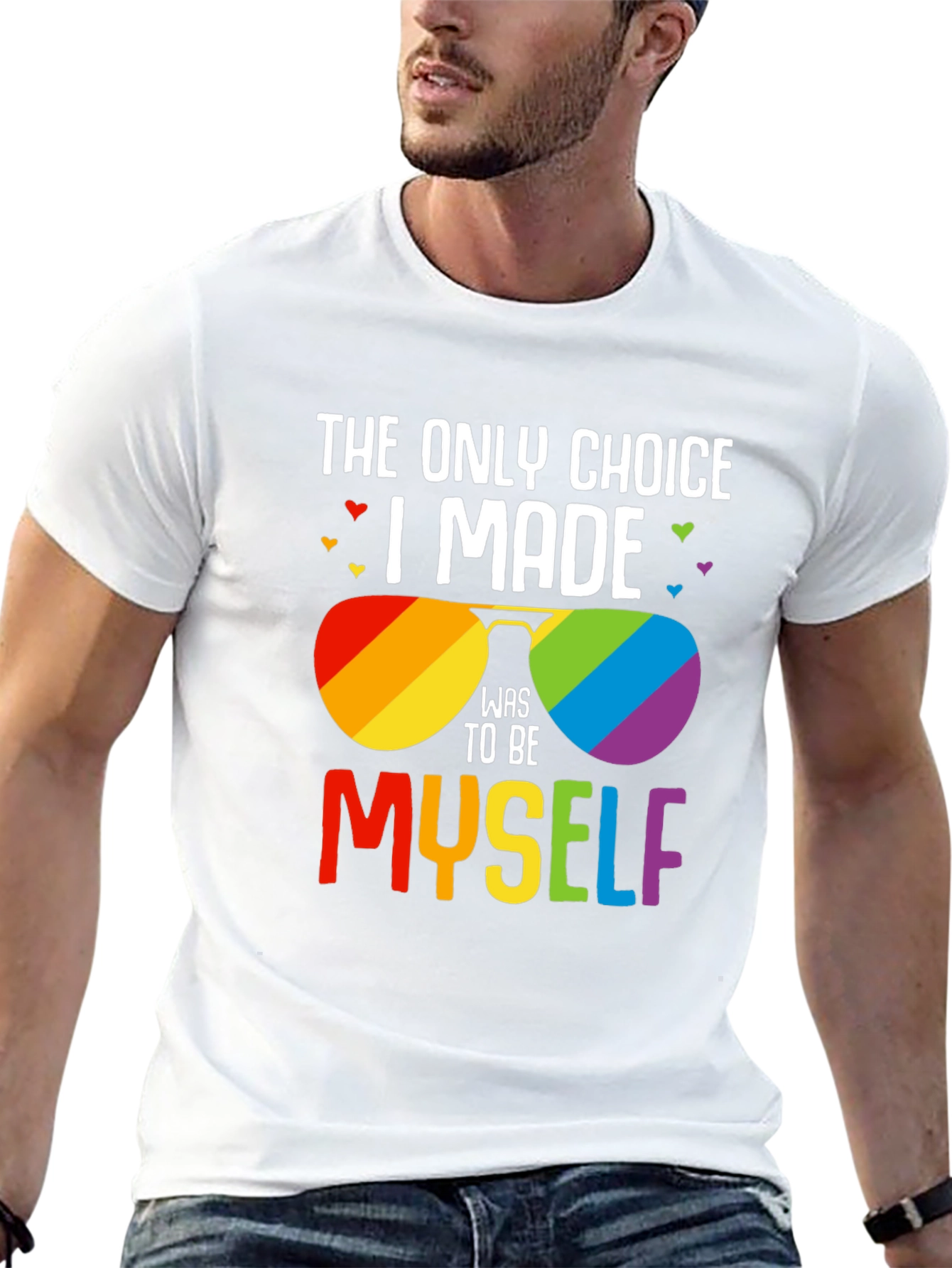 Pride Rainbow Sunglasses T-Shirt - Be Yourself