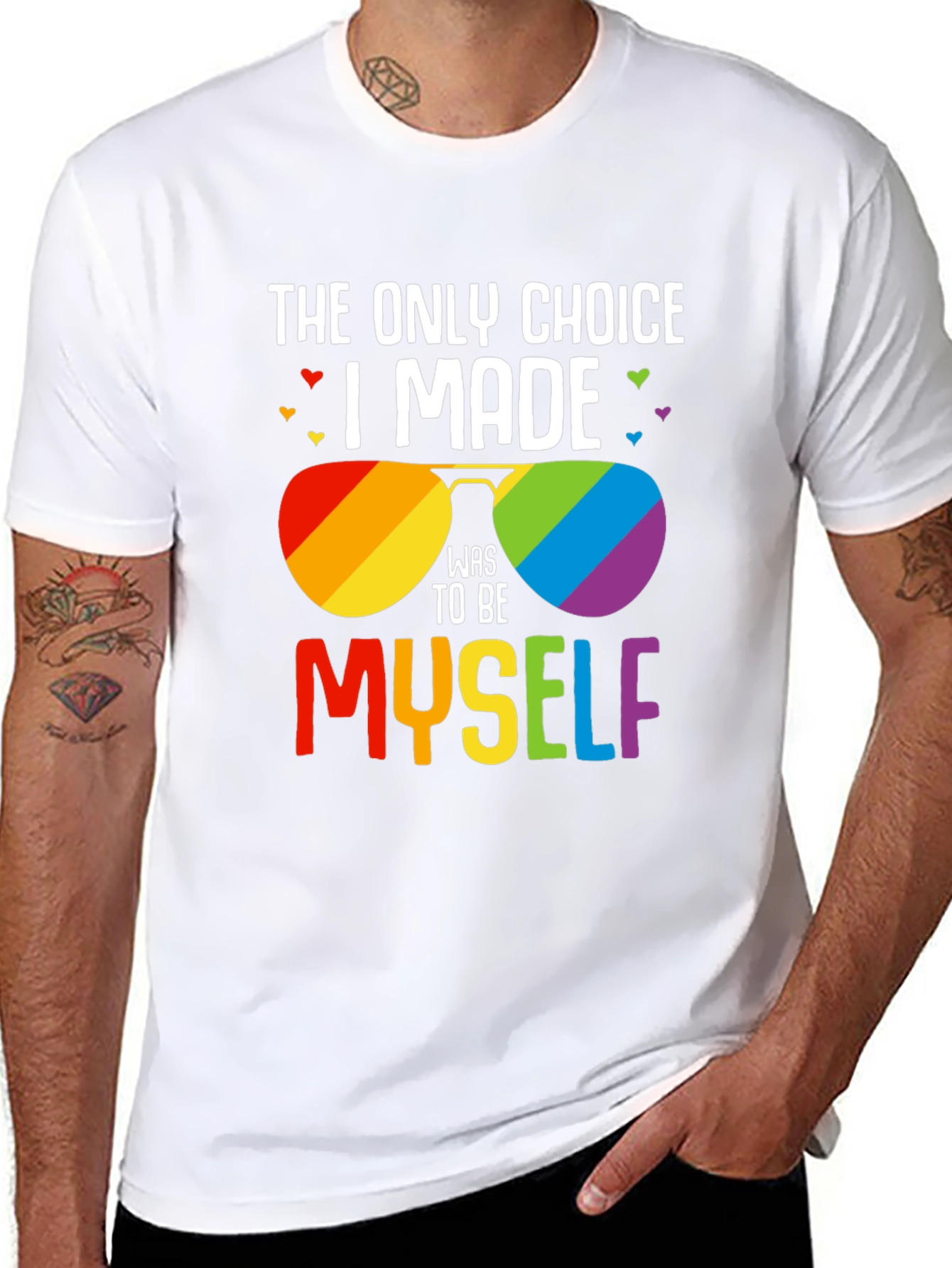 Pride Rainbow Sunglasses T-Shirt - Be Yourself
