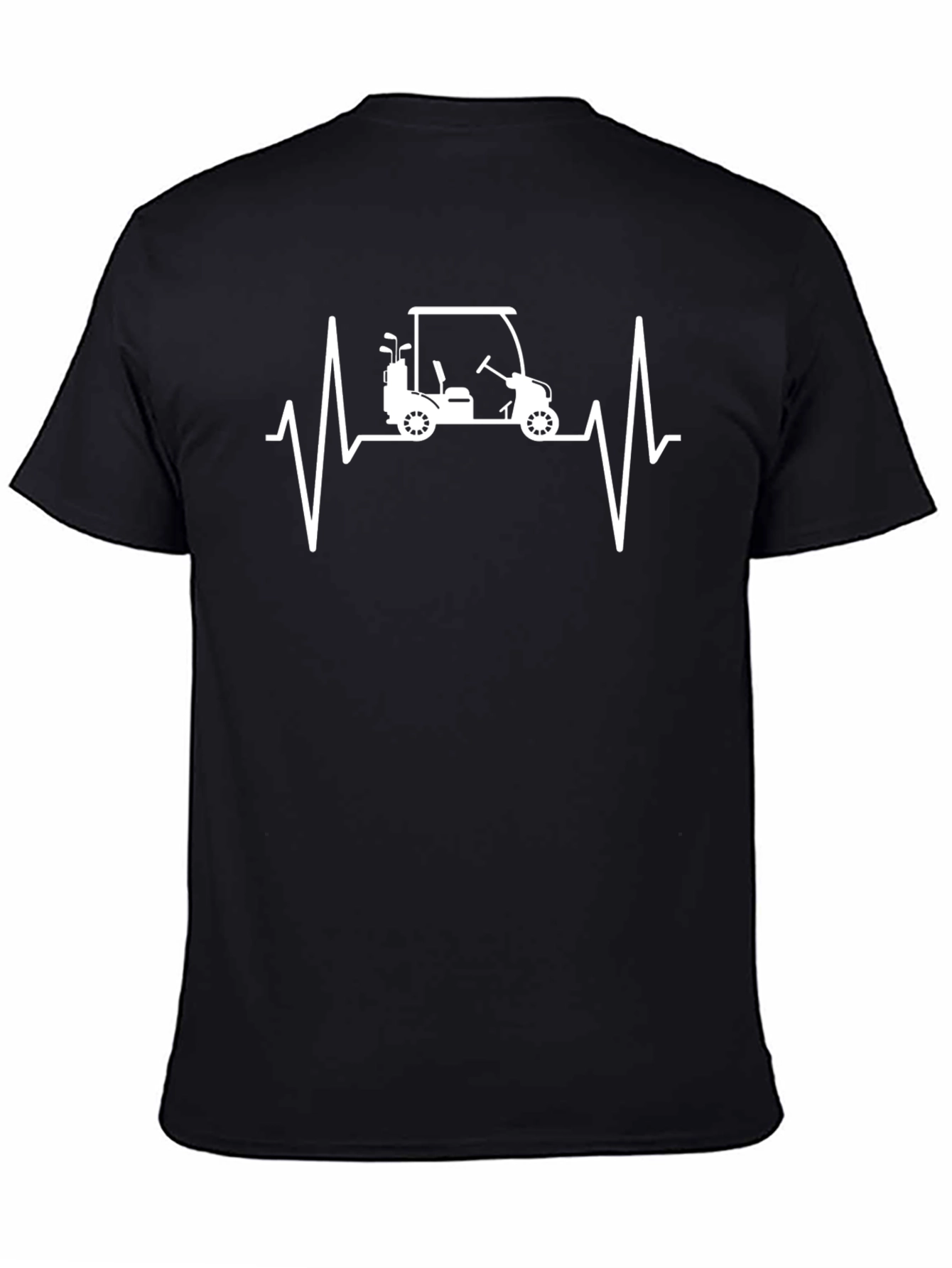 Golf Cart Heartbeat T-Shirt - Funny Golfing Tee