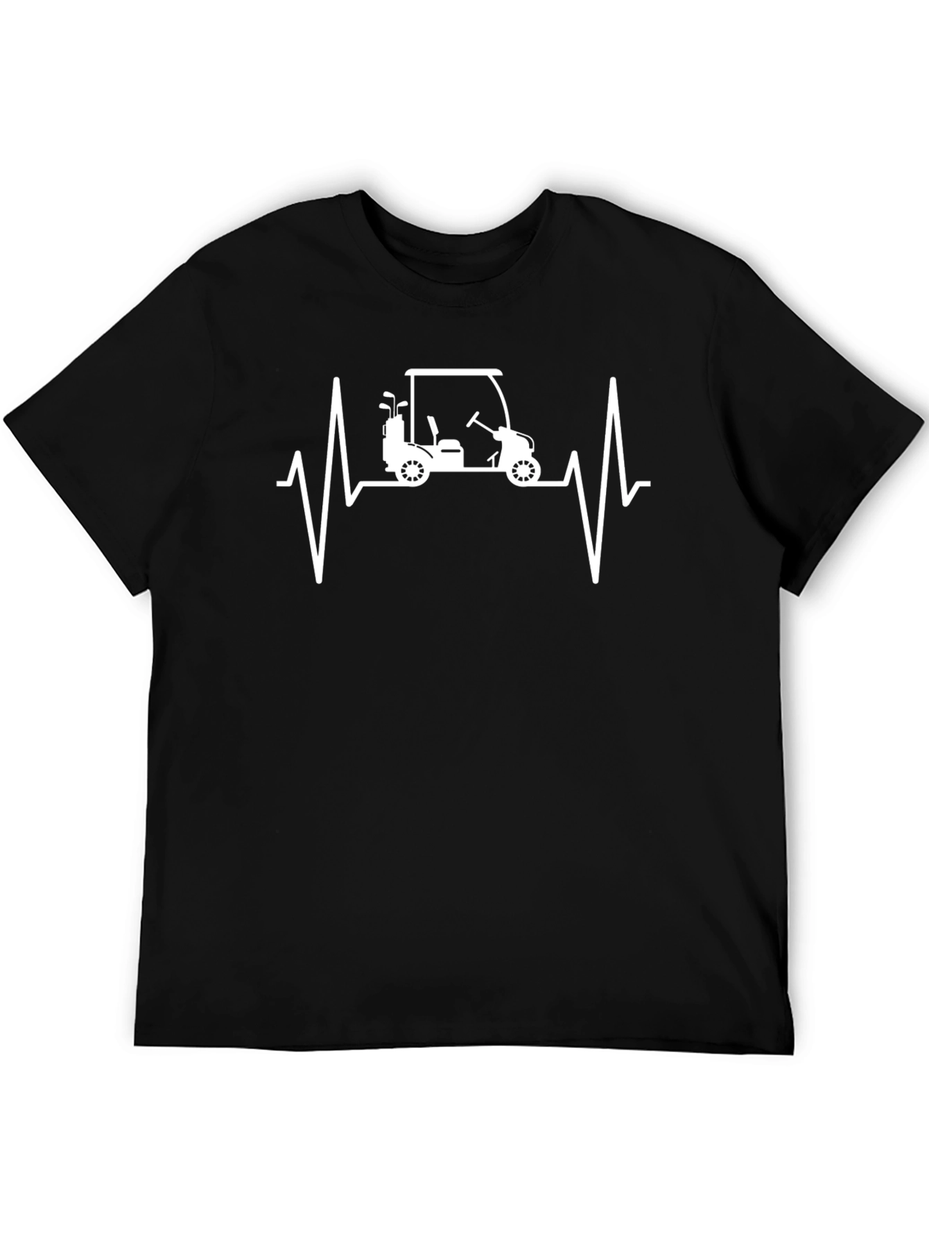 Golf Cart Heartbeat T-Shirt - Funny Golfing Tee