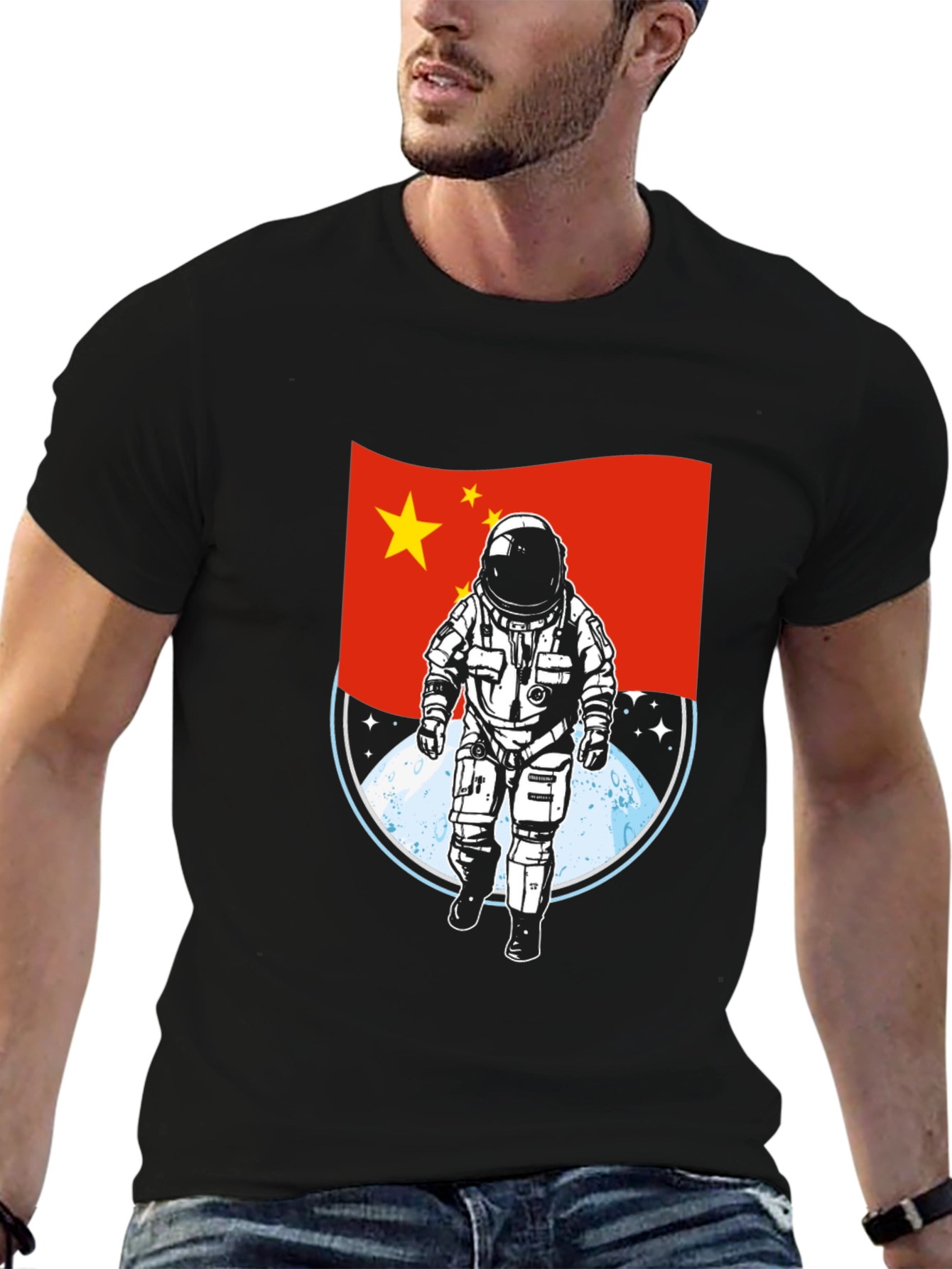 China Astronaut T-Shirt - Lunar Landing Design