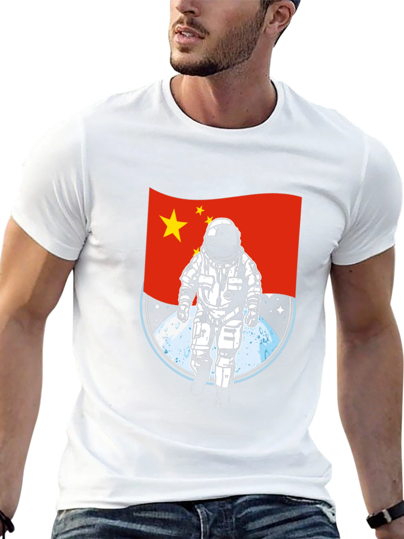 China Astronaut T-Shirt - Lunar Landing Design