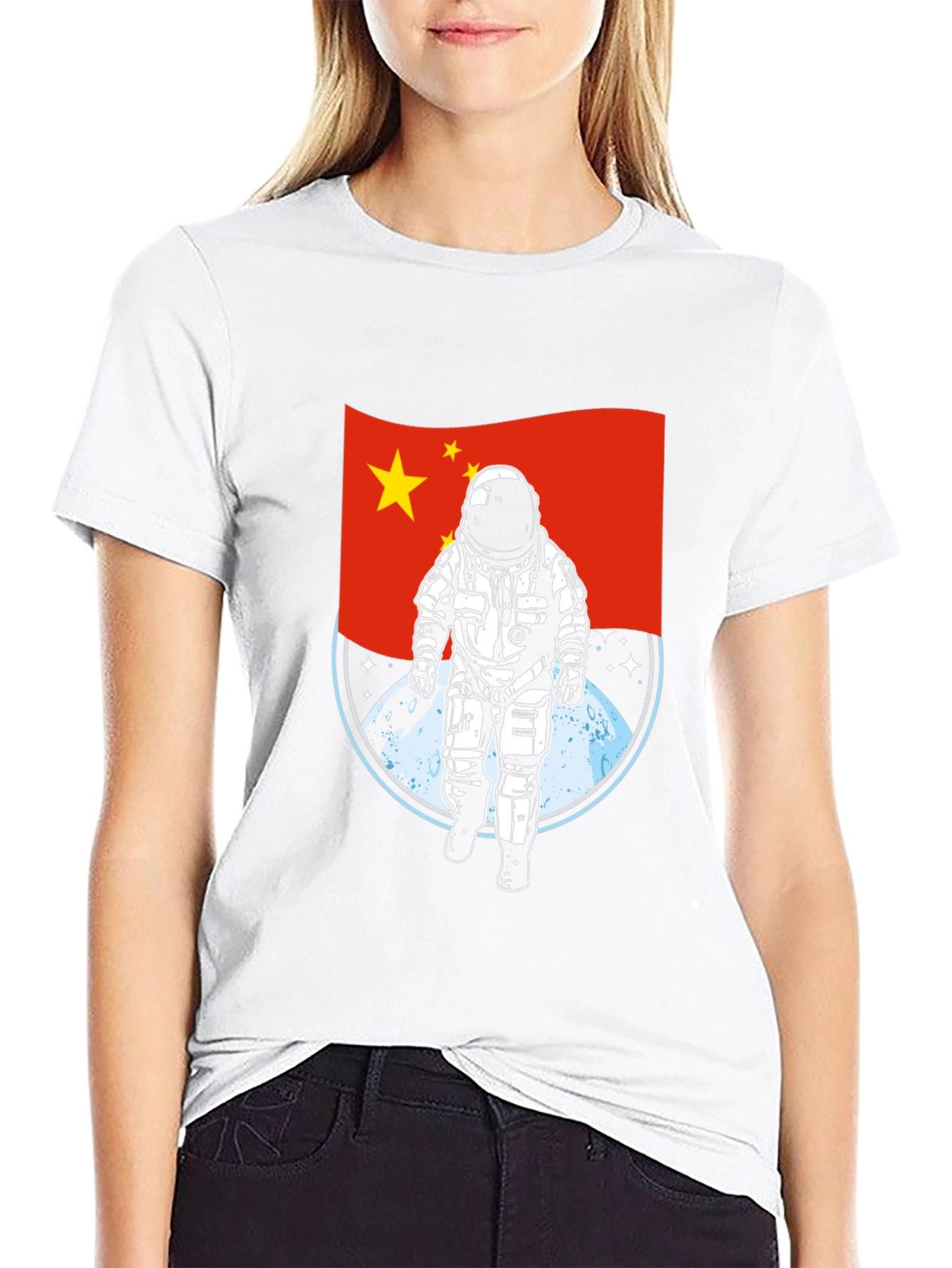 China Astronaut T-Shirt - Lunar Landing Design