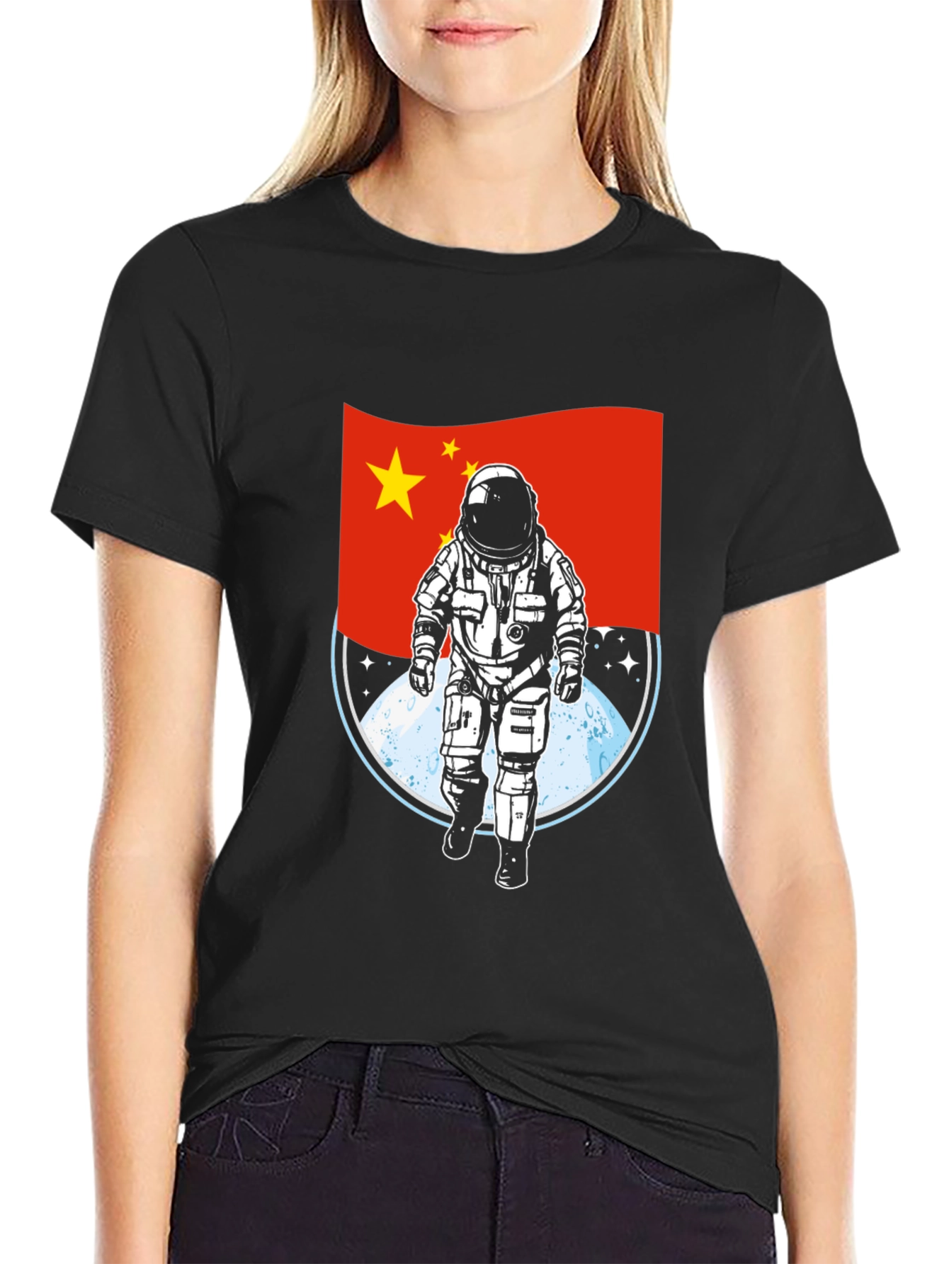 China Astronaut T-Shirt - Lunar Landing Design