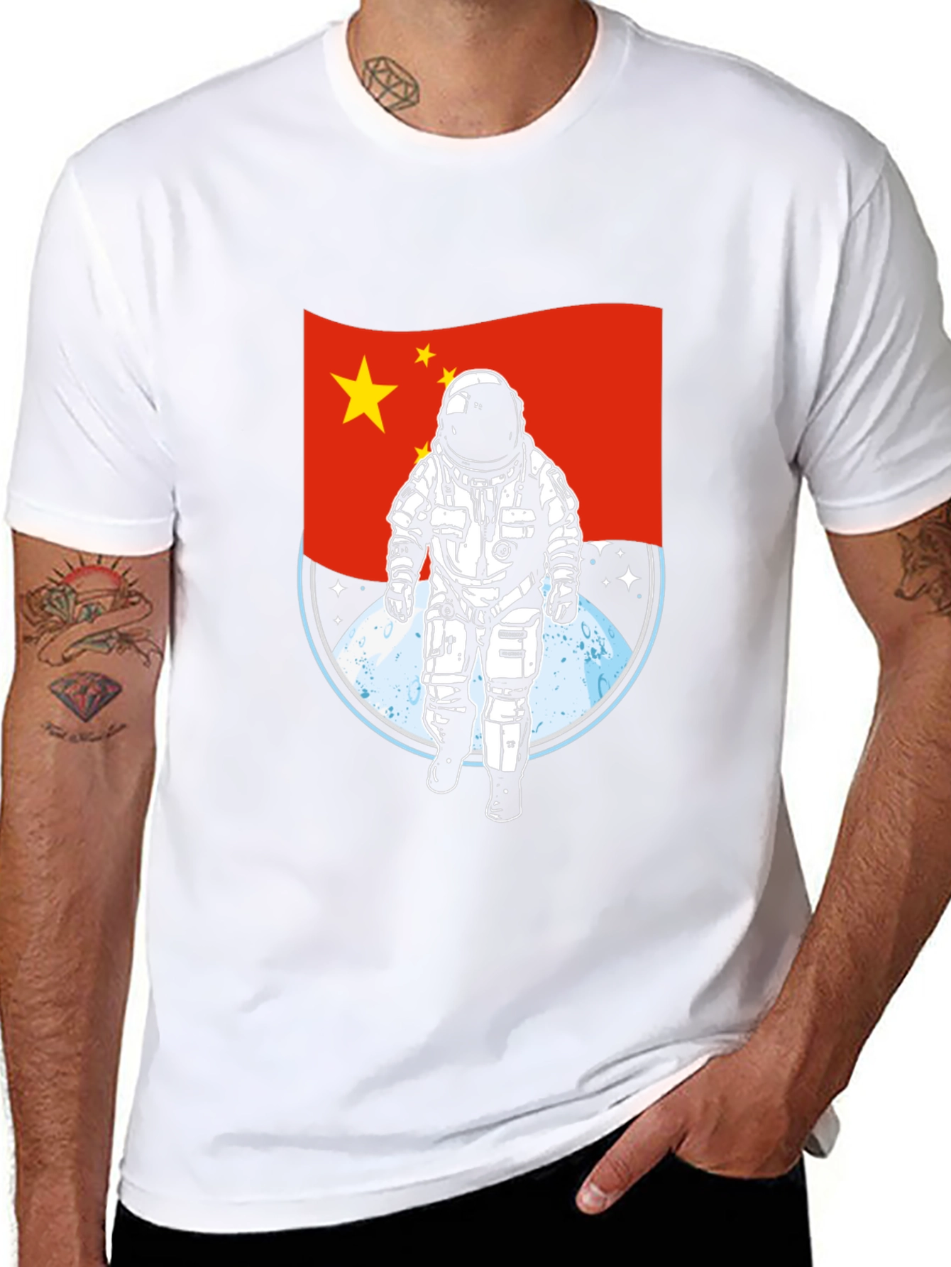 China Astronaut T-Shirt - Lunar Landing Design