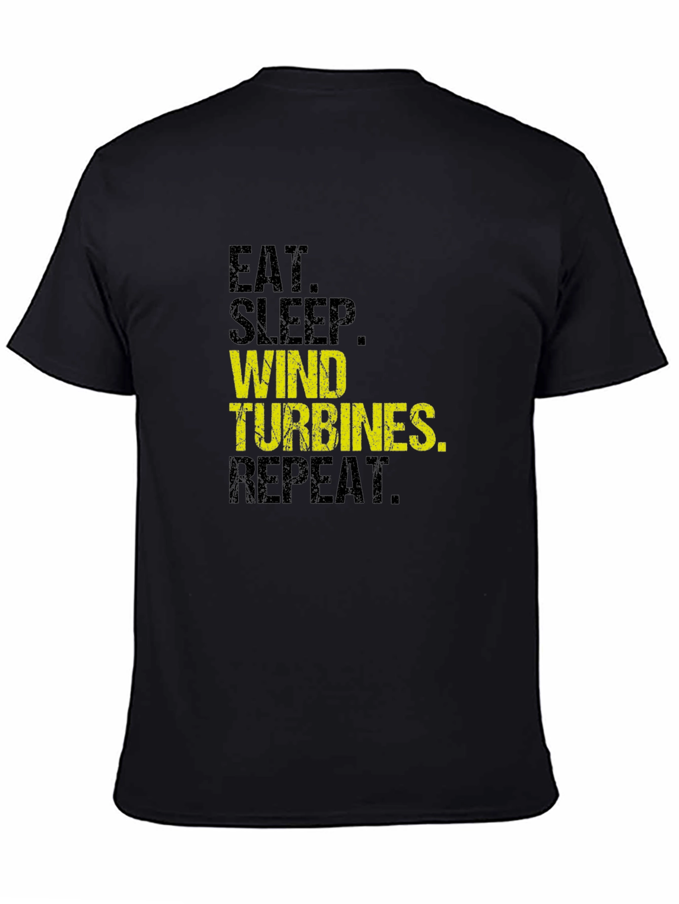 Eat Sleep Wind Turbines Repeat Black T-Shirt