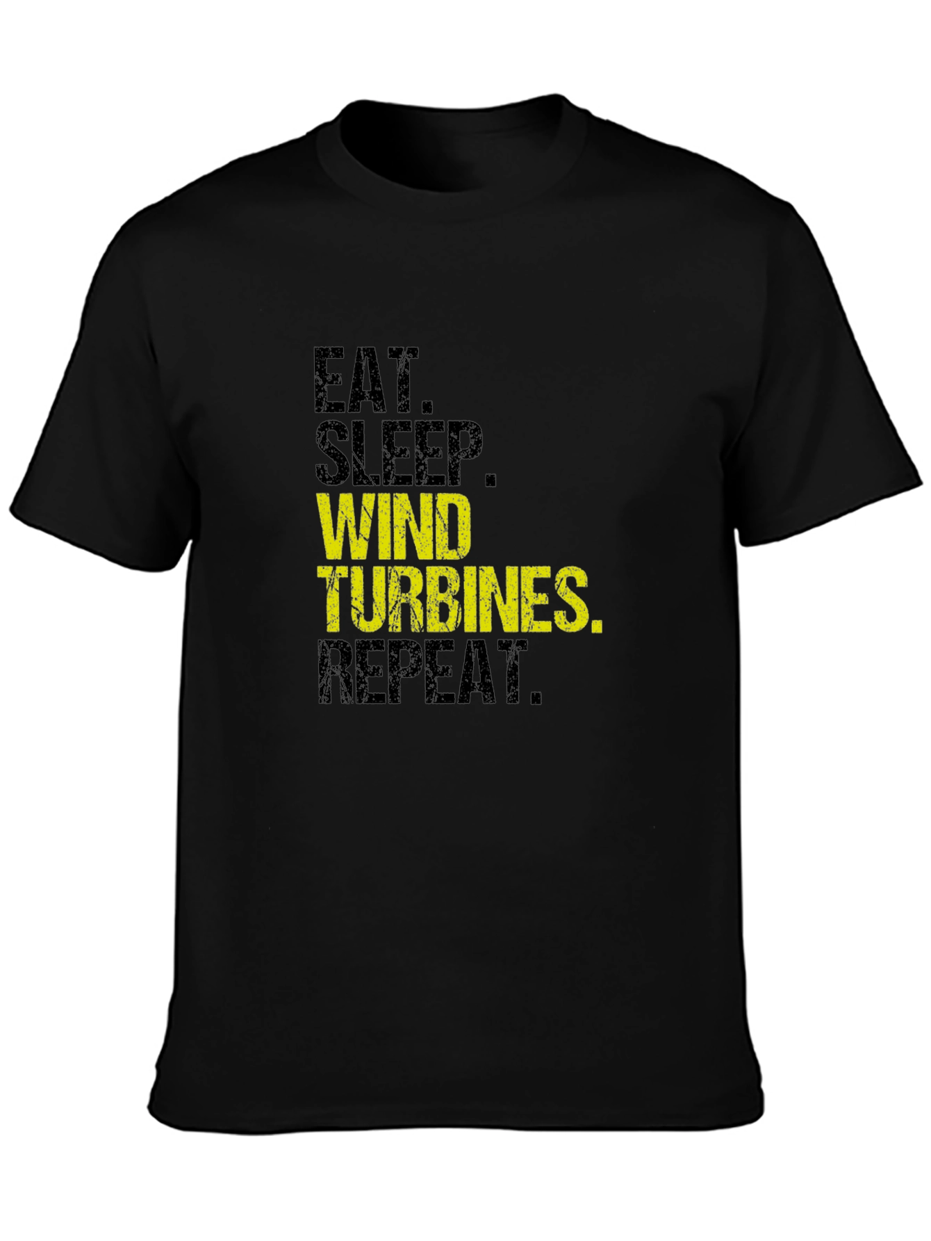 Eat Sleep Wind Turbines Repeat Black T-Shirt