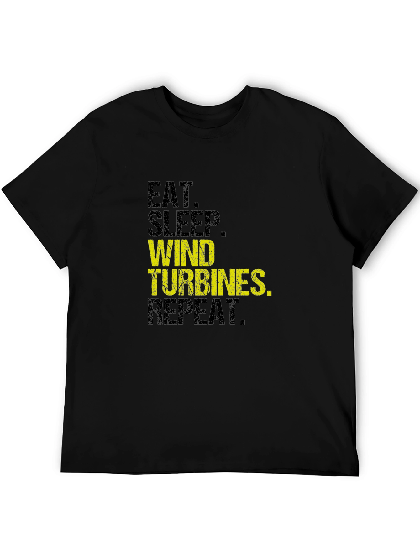 Eat Sleep Wind Turbines Repeat Black T-Shirt