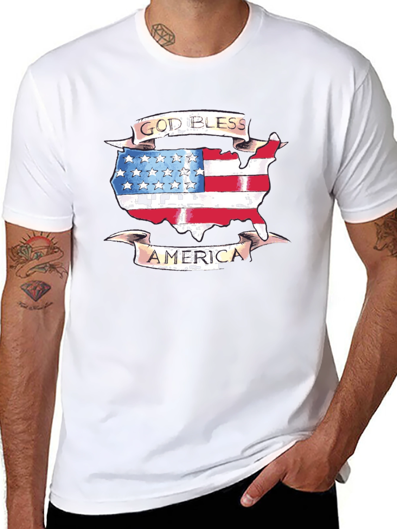 God Bless America USA Flag Patriotic T-Shirt