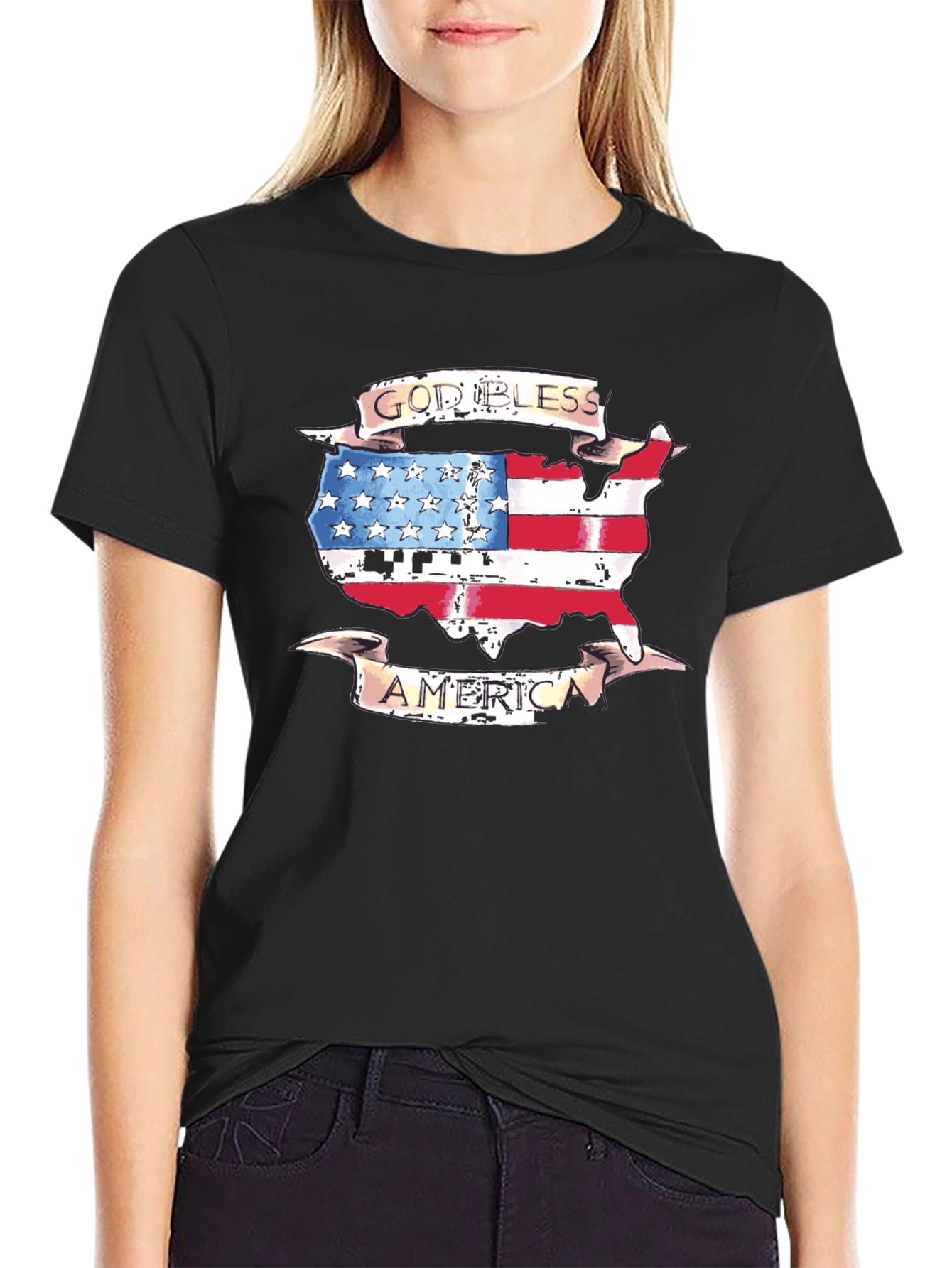 God Bless America USA Flag Patriotic T-Shirt