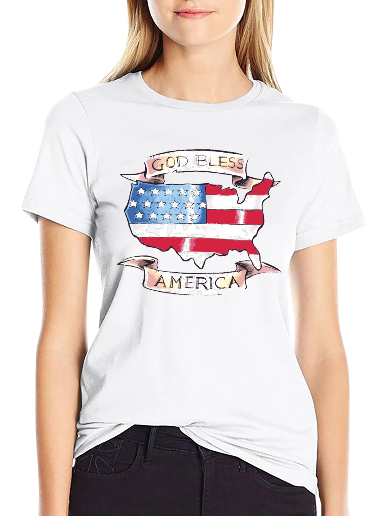 God Bless America USA Flag Patriotic T-Shirt