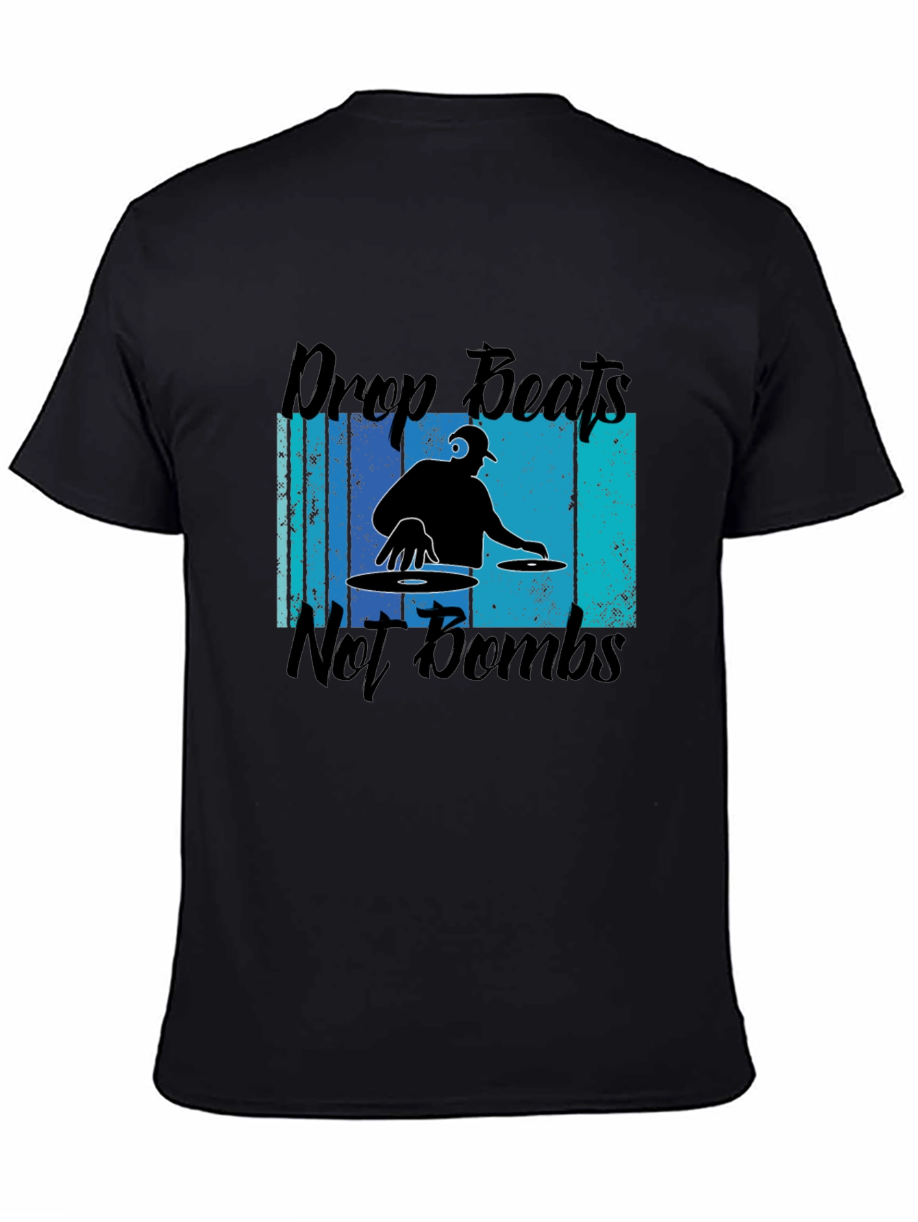 Drop Beats Not Bombs Black Graphic T-Shirt
