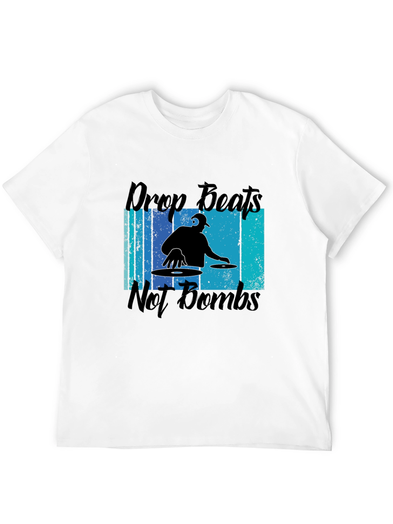 Drop Beats Not Bombs Black Graphic T-Shirt