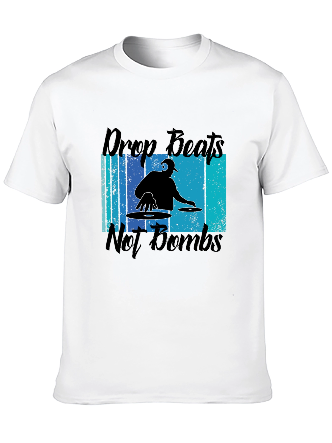 Drop Beats Not Bombs Black Graphic T-Shirt