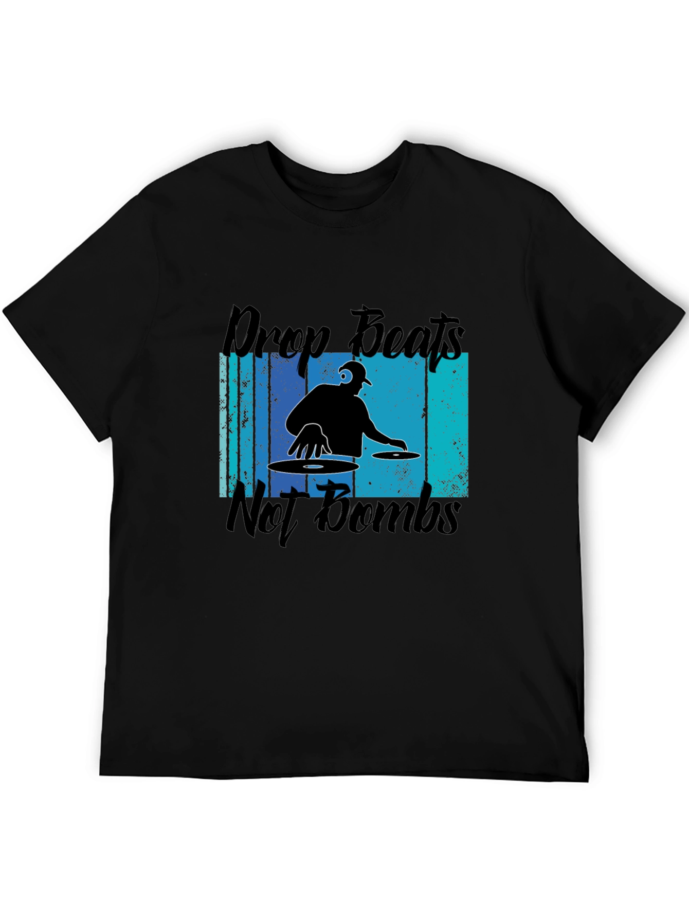 Drop Beats Not Bombs Black Graphic T-Shirt