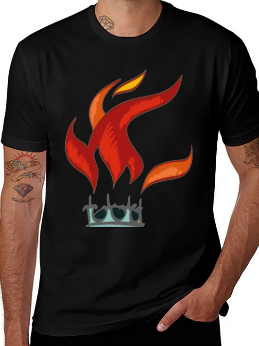 Fiery Crown Graphic T-Shirt - Bold Black Tee