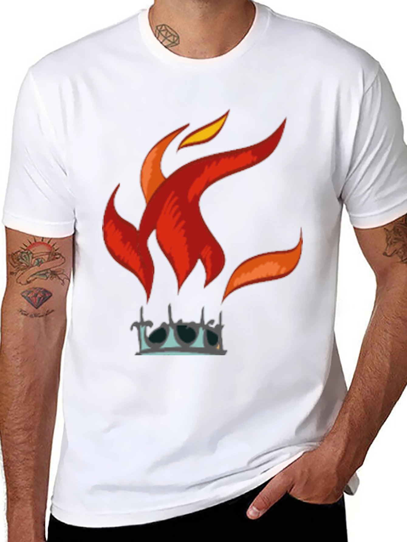 Fiery Crown Graphic T-Shirt - Bold Black Tee