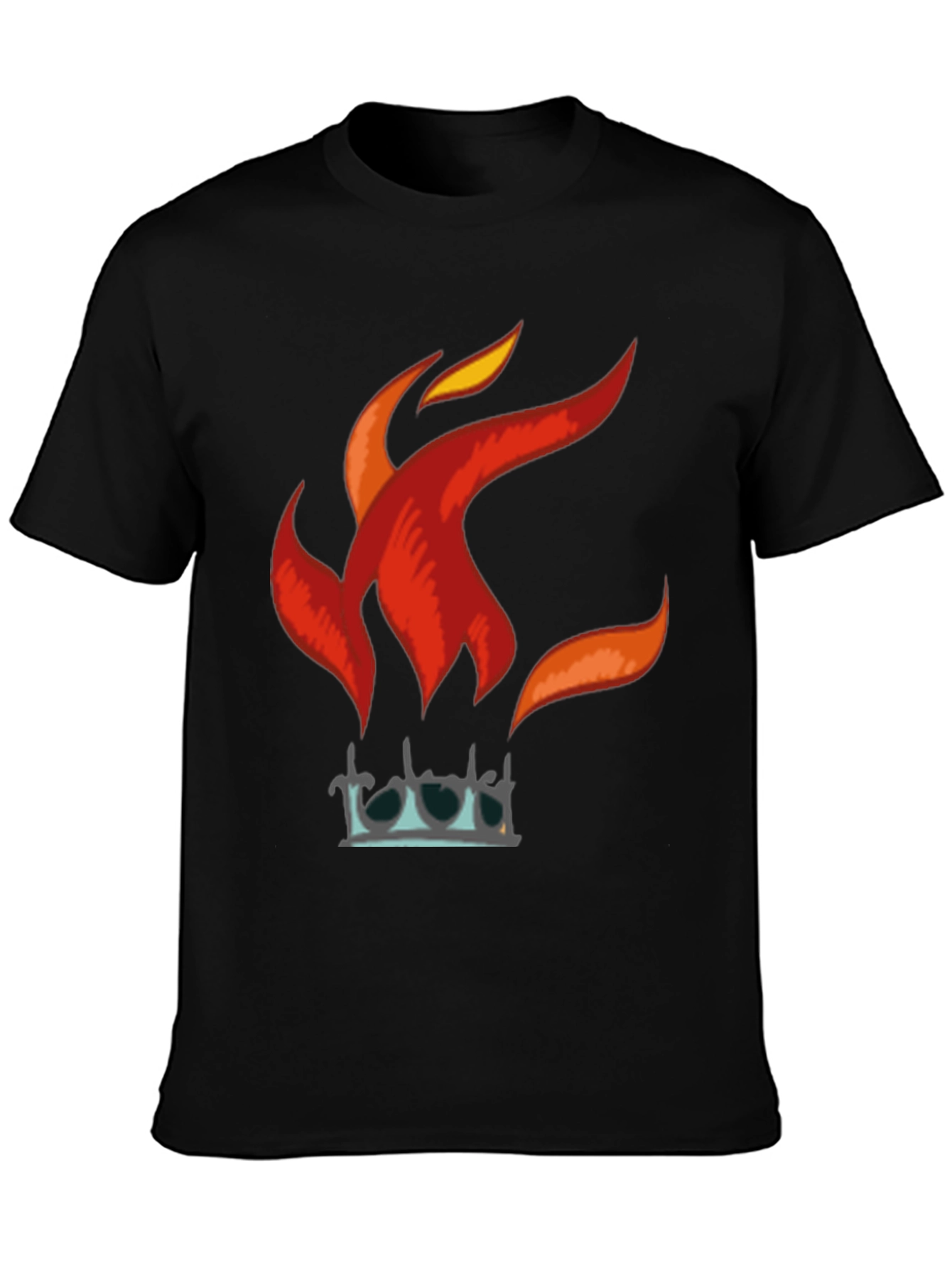 Fiery Crown Graphic T-Shirt - Bold Black Tee