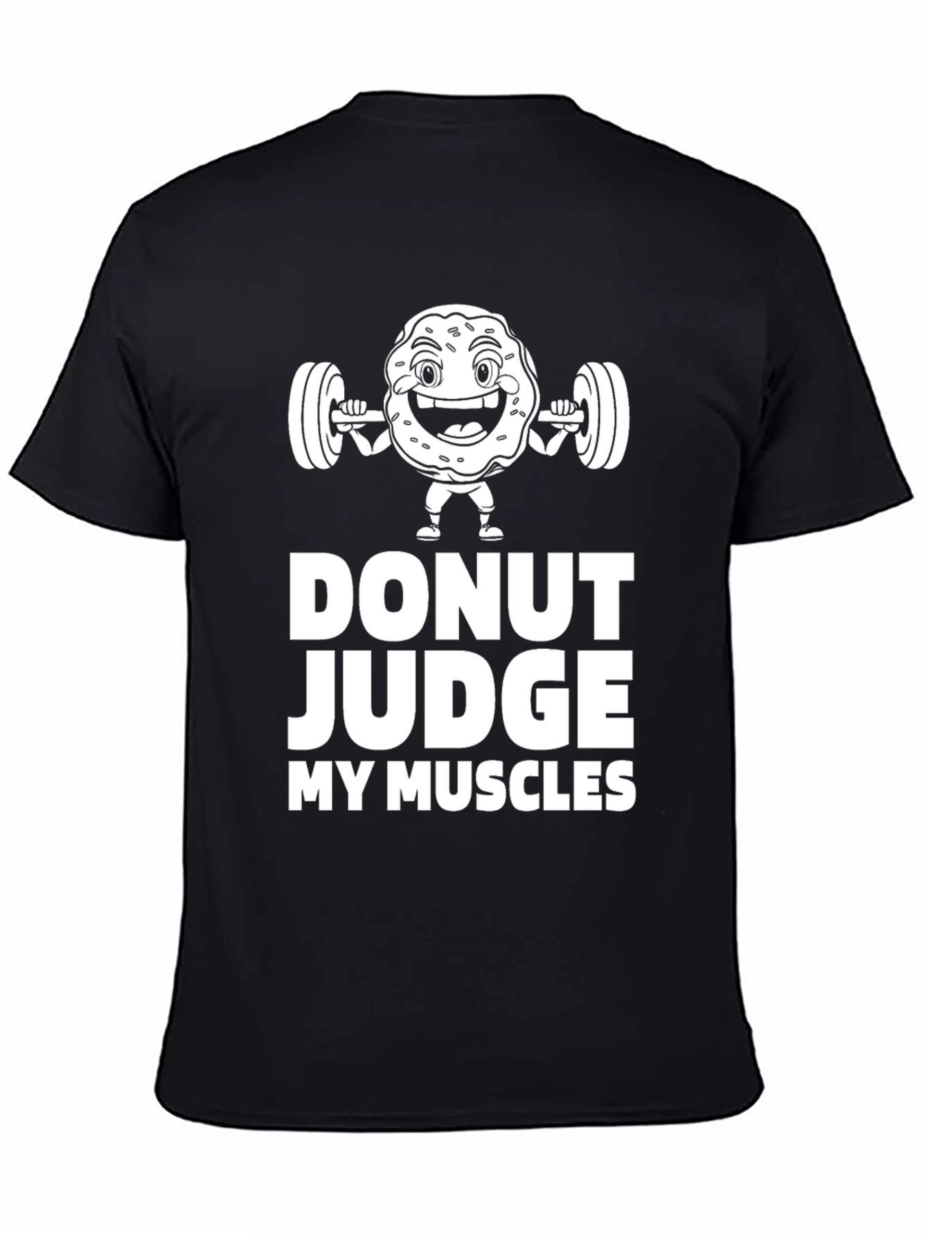 Donut Judge My Muscles Black Graphic T-Shirt