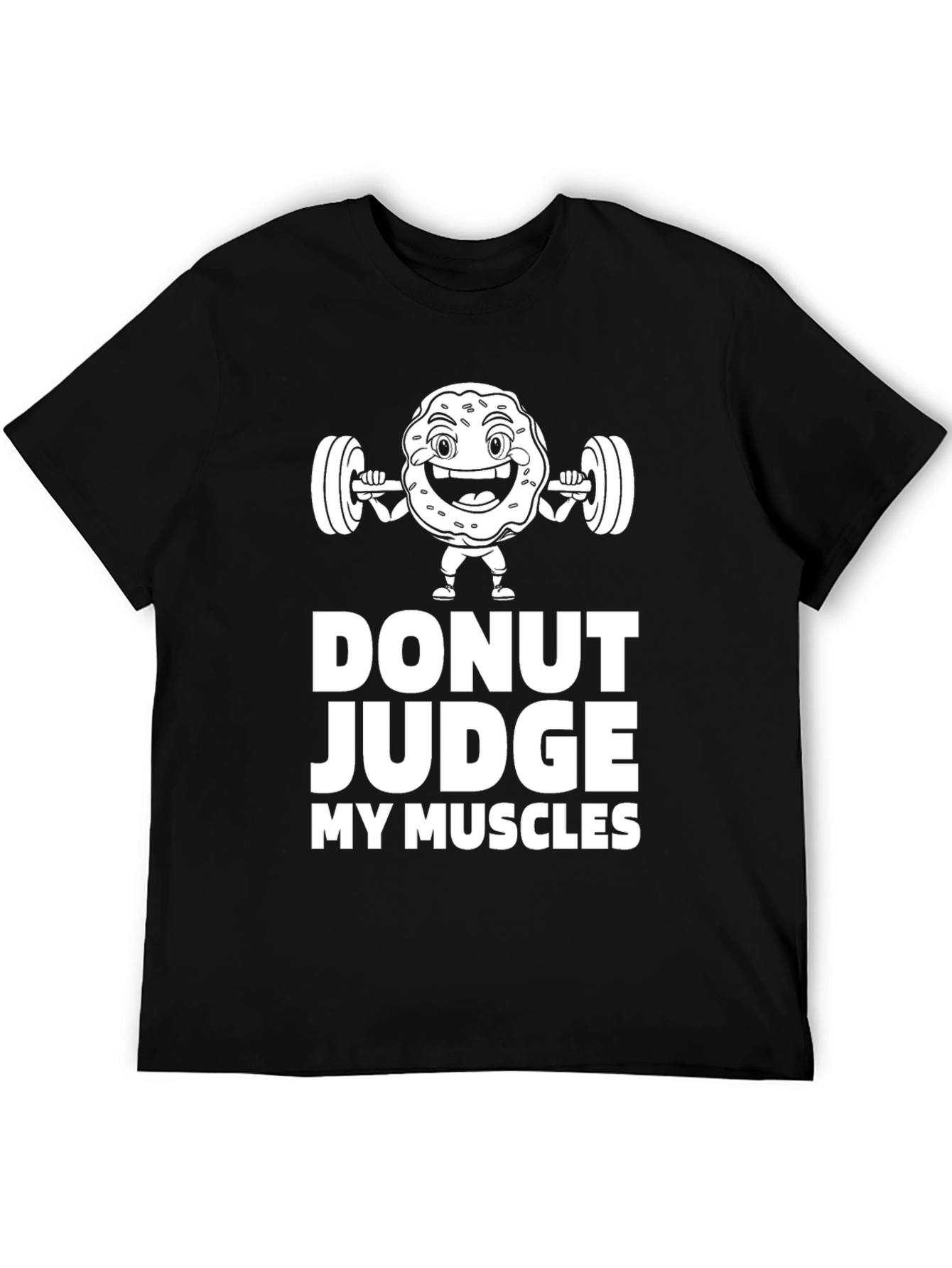 Donut Judge My Muscles Black Graphic T-Shirt