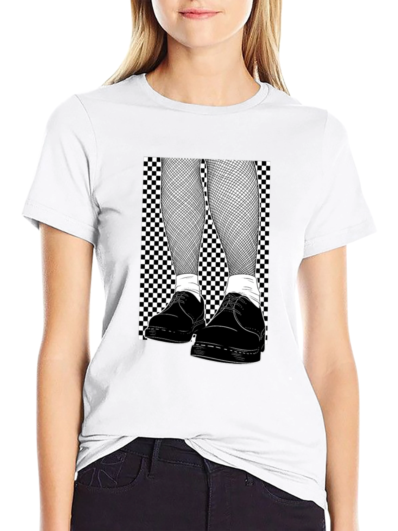 Checkered Style Graphic Tee