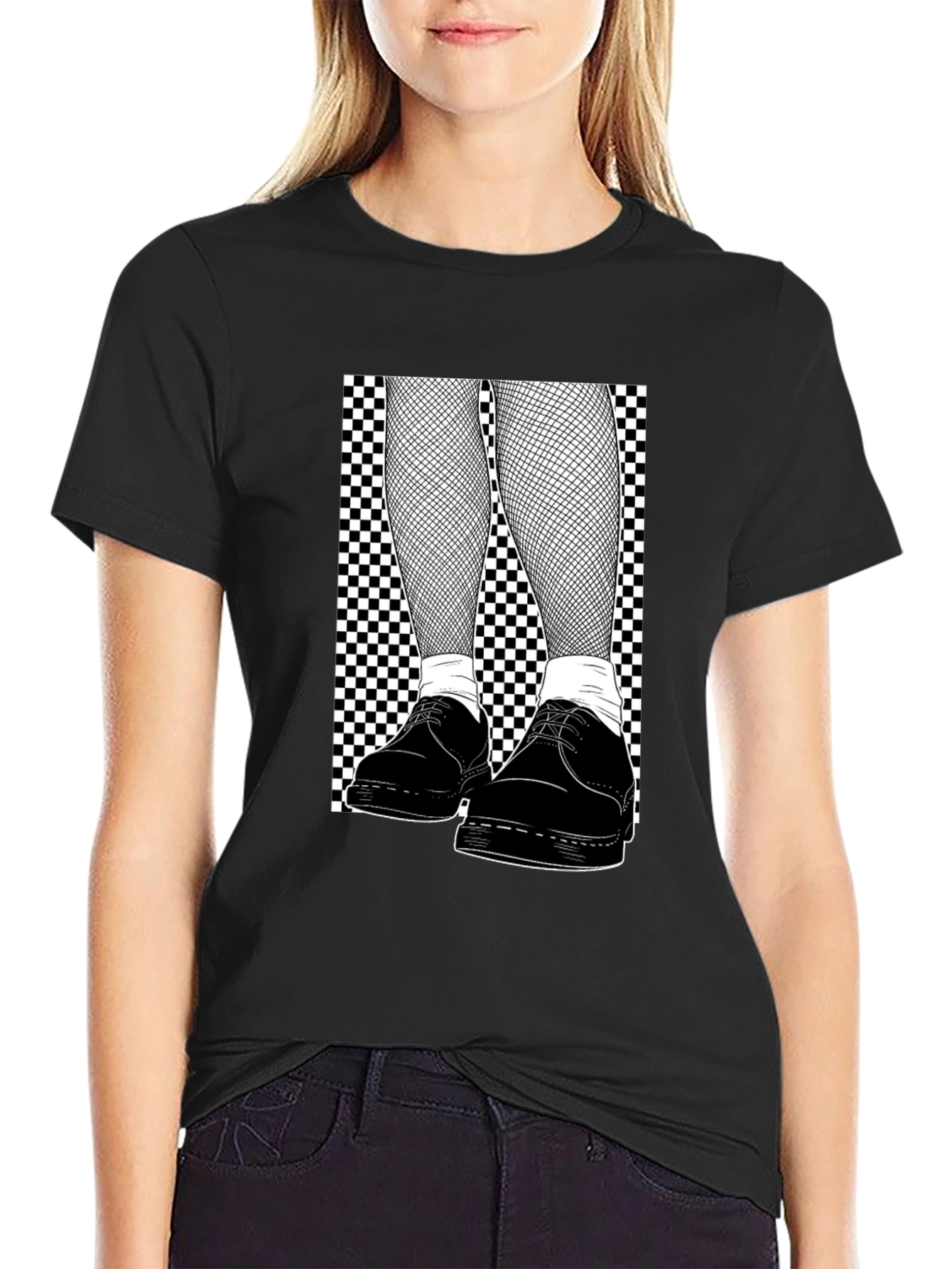 Checkered Style Graphic Tee