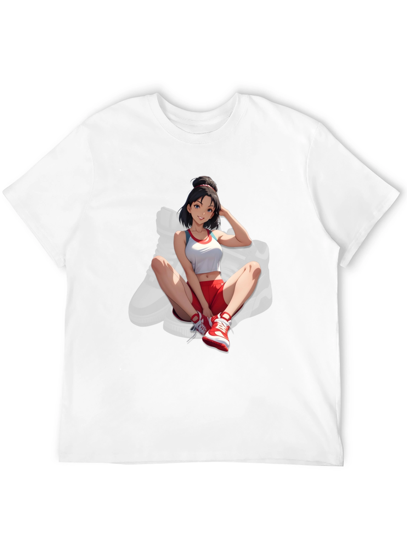 Anime Girl Graphic Tee - Stylish Black Cotton T-Shirt
