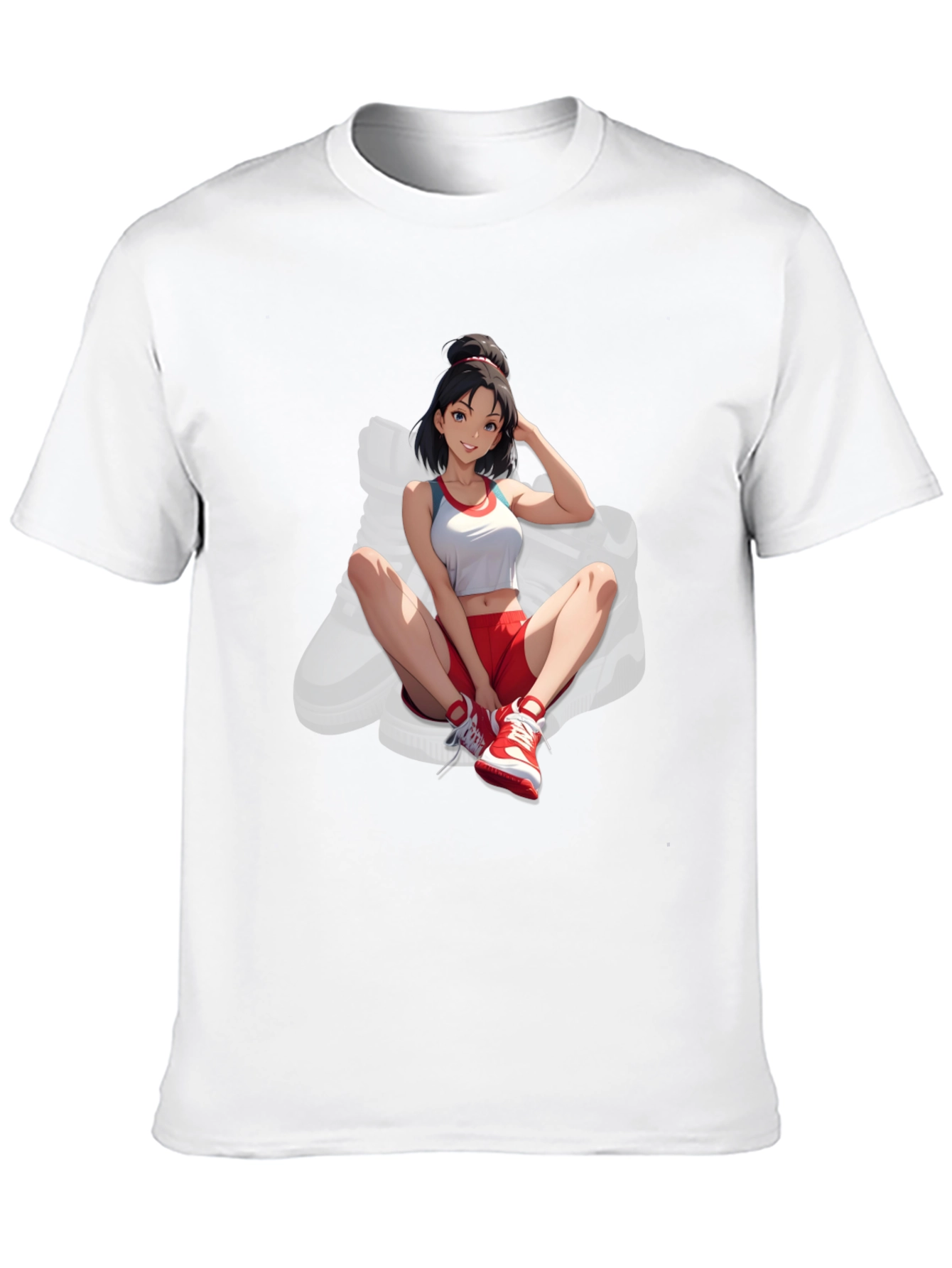 Anime Girl Graphic Tee - Stylish Black Cotton T-Shirt