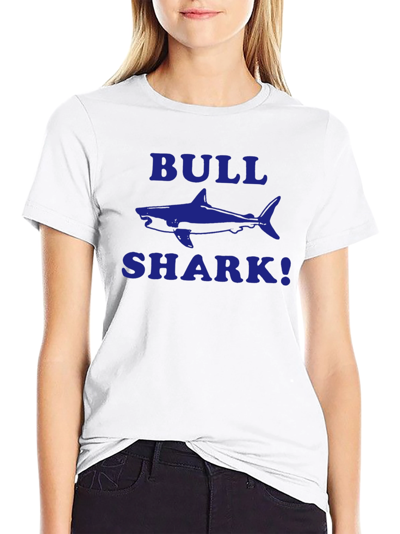Bull Shark Graphic Tee - Black Cotton T-Shirt