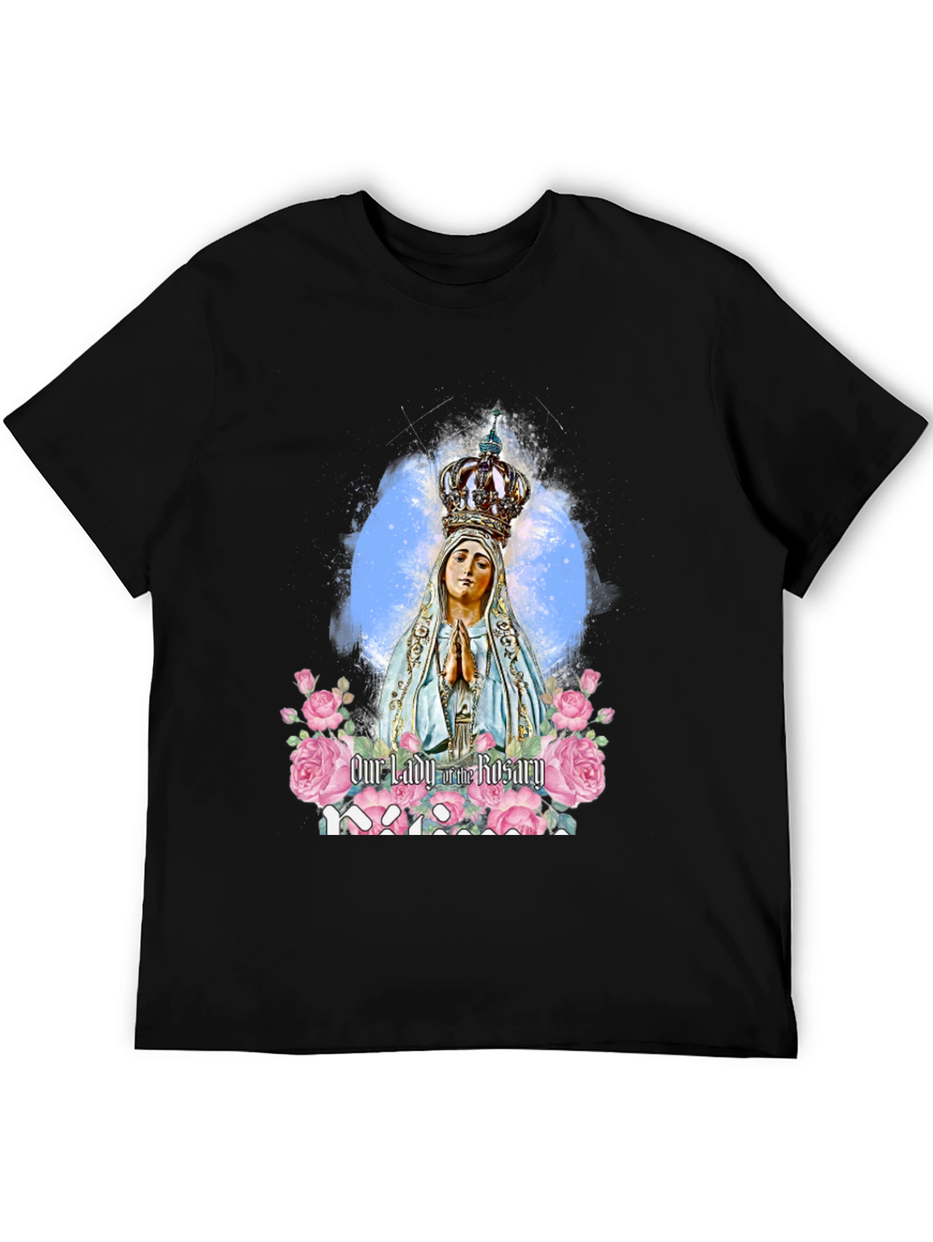 Our Lady of the Rosary Black T-Shirt