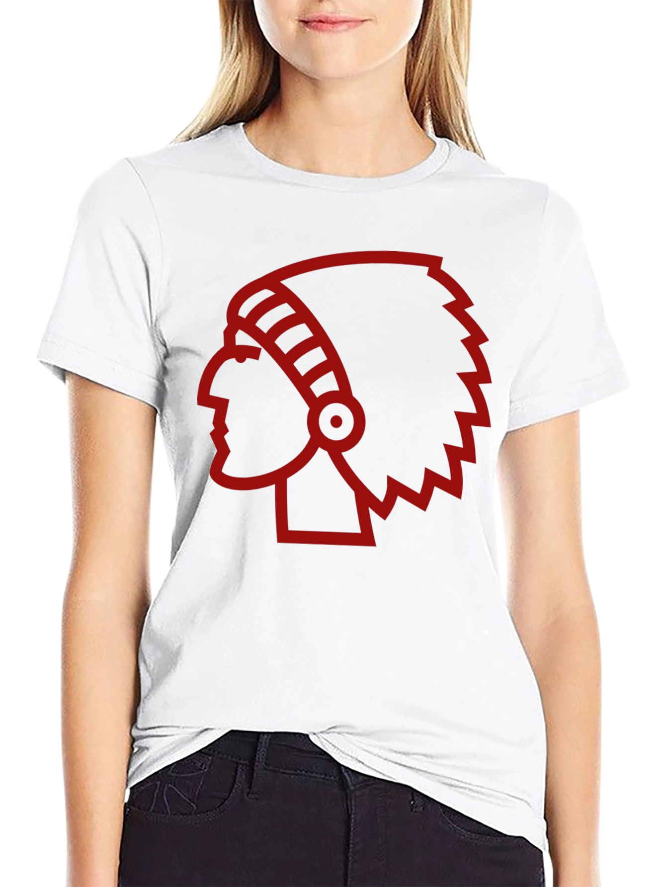 Red Indian Chief Head T-Shirt