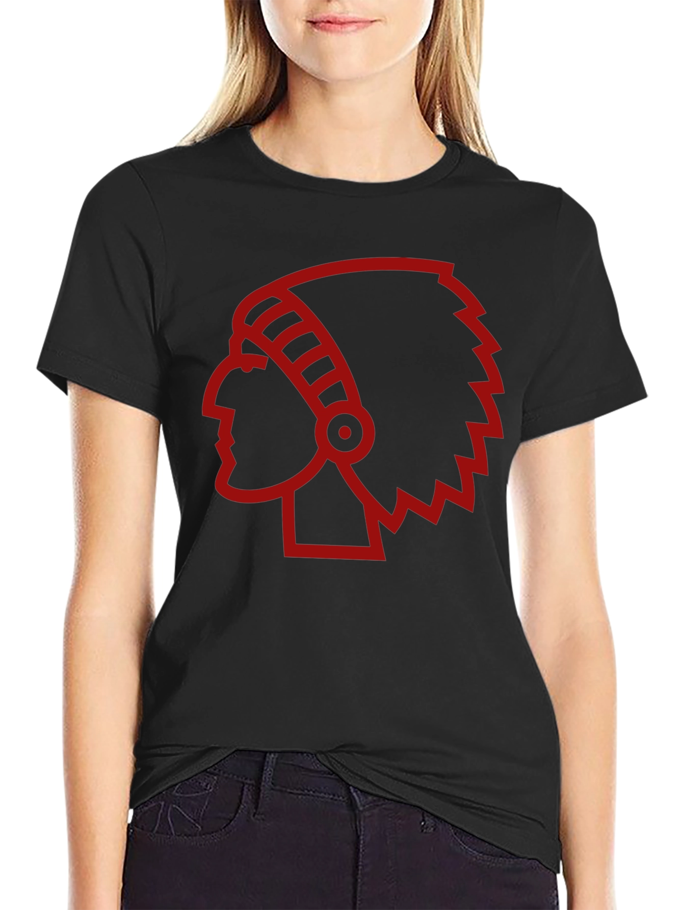 Red Indian Chief Head T-Shirt