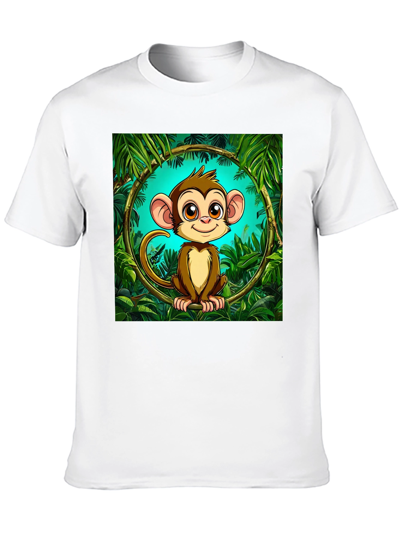 Jungle Monkey Graphic T-Shirt - Fun Cartoon Design