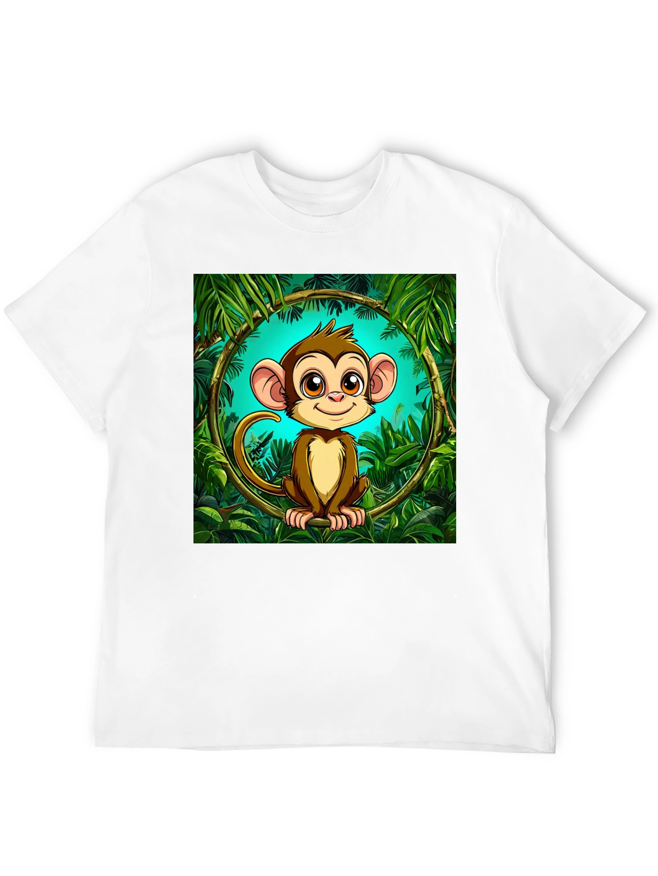 Jungle Monkey Graphic T-Shirt - Fun Cartoon Design