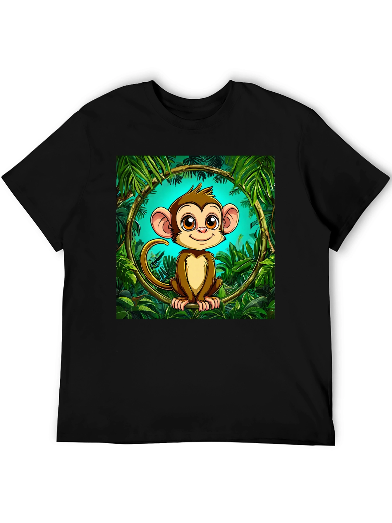 Jungle Monkey Graphic T-Shirt - Fun Cartoon Design