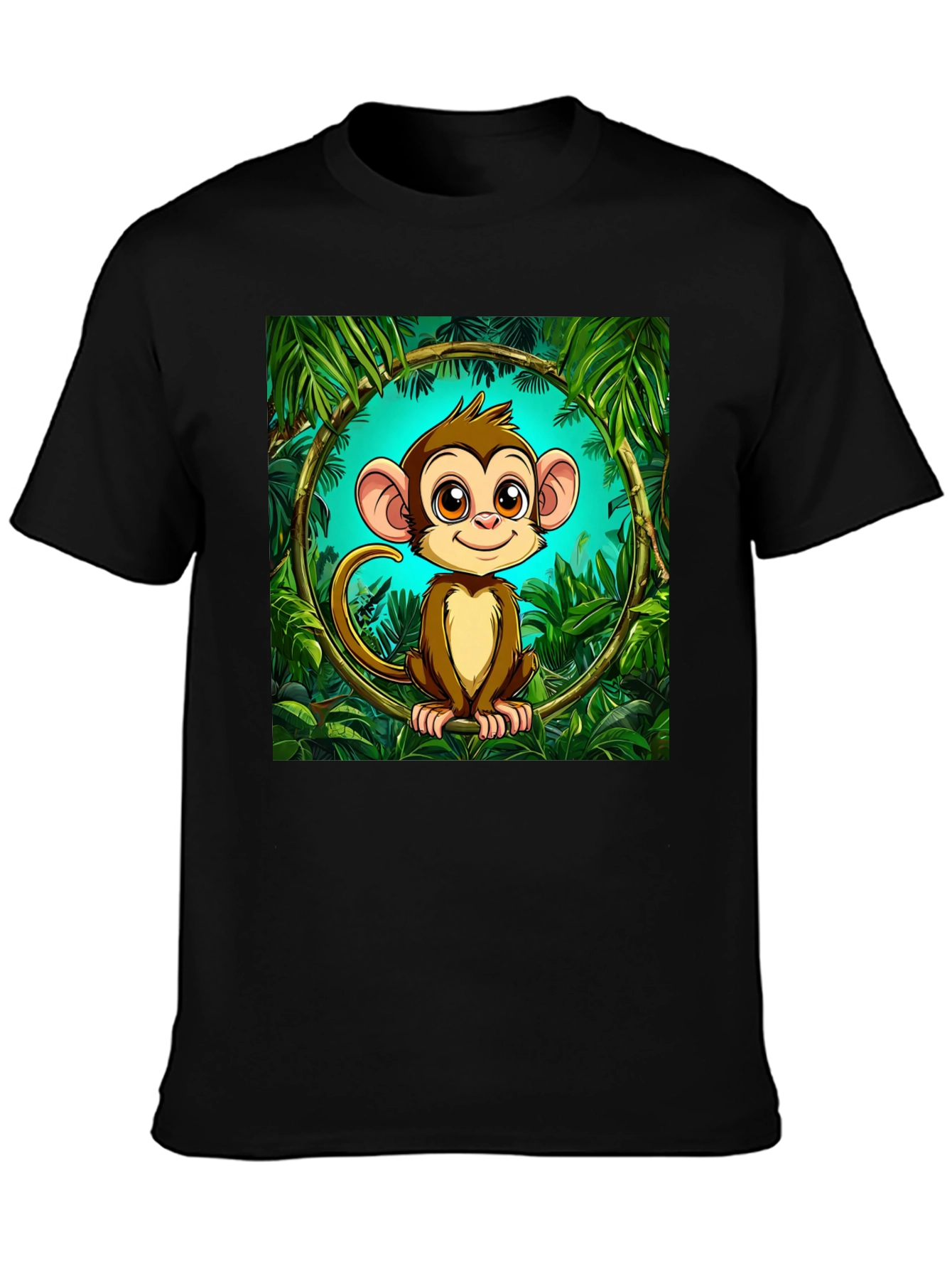 Jungle Monkey Graphic T-Shirt - Fun Cartoon Design