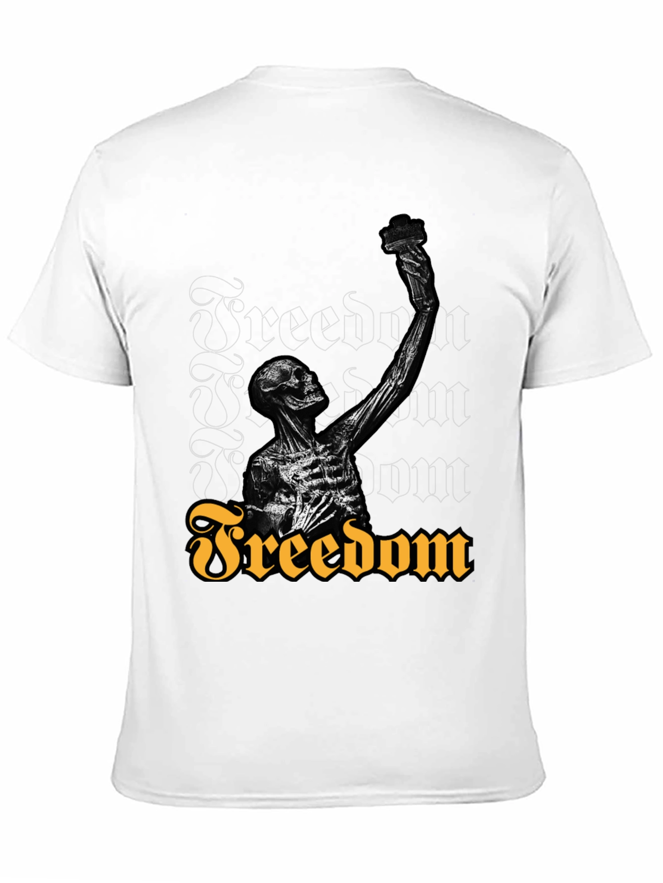 Freedom Skeleton Graphic T-Shirt - Black