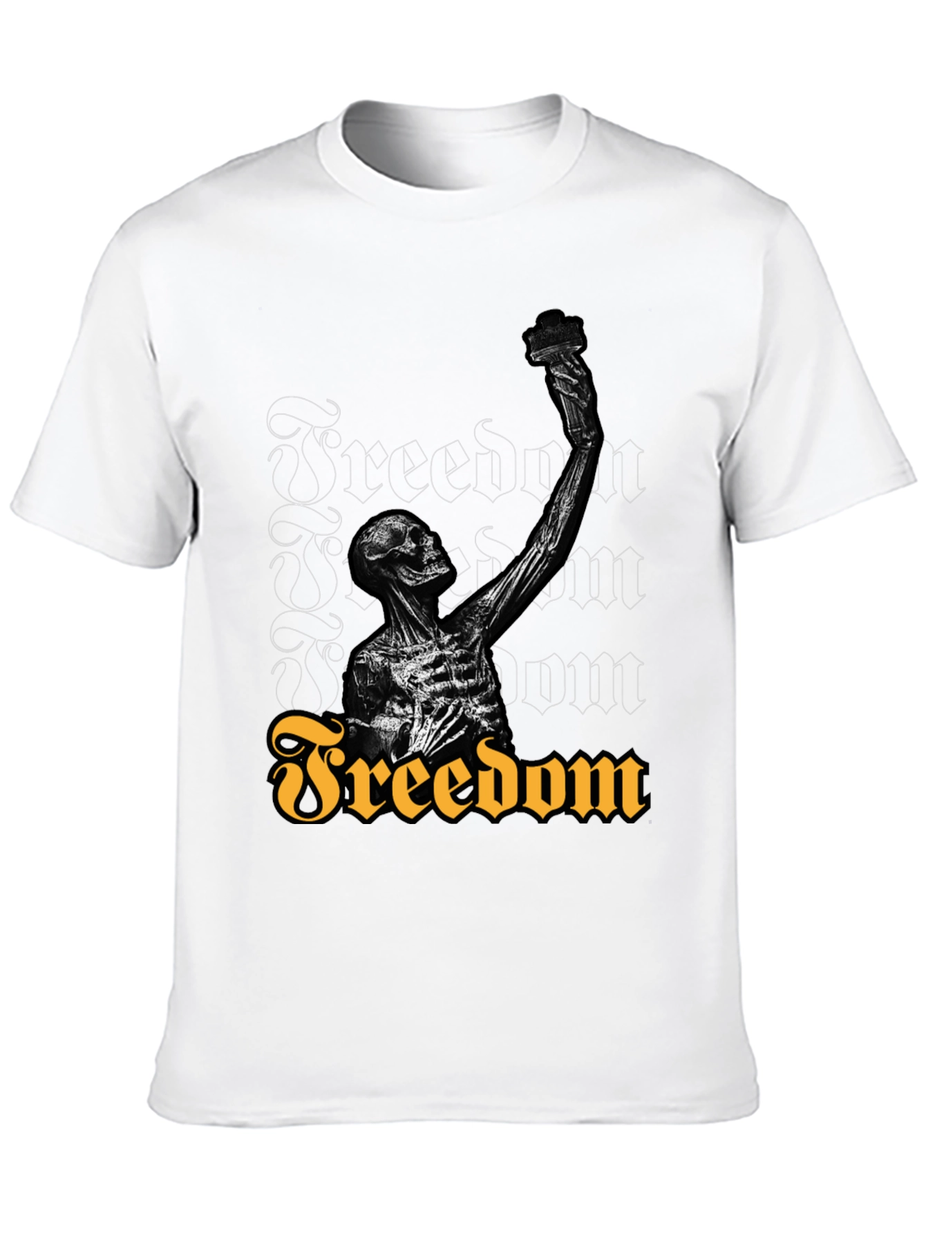 Freedom Skeleton Graphic T-Shirt - Black