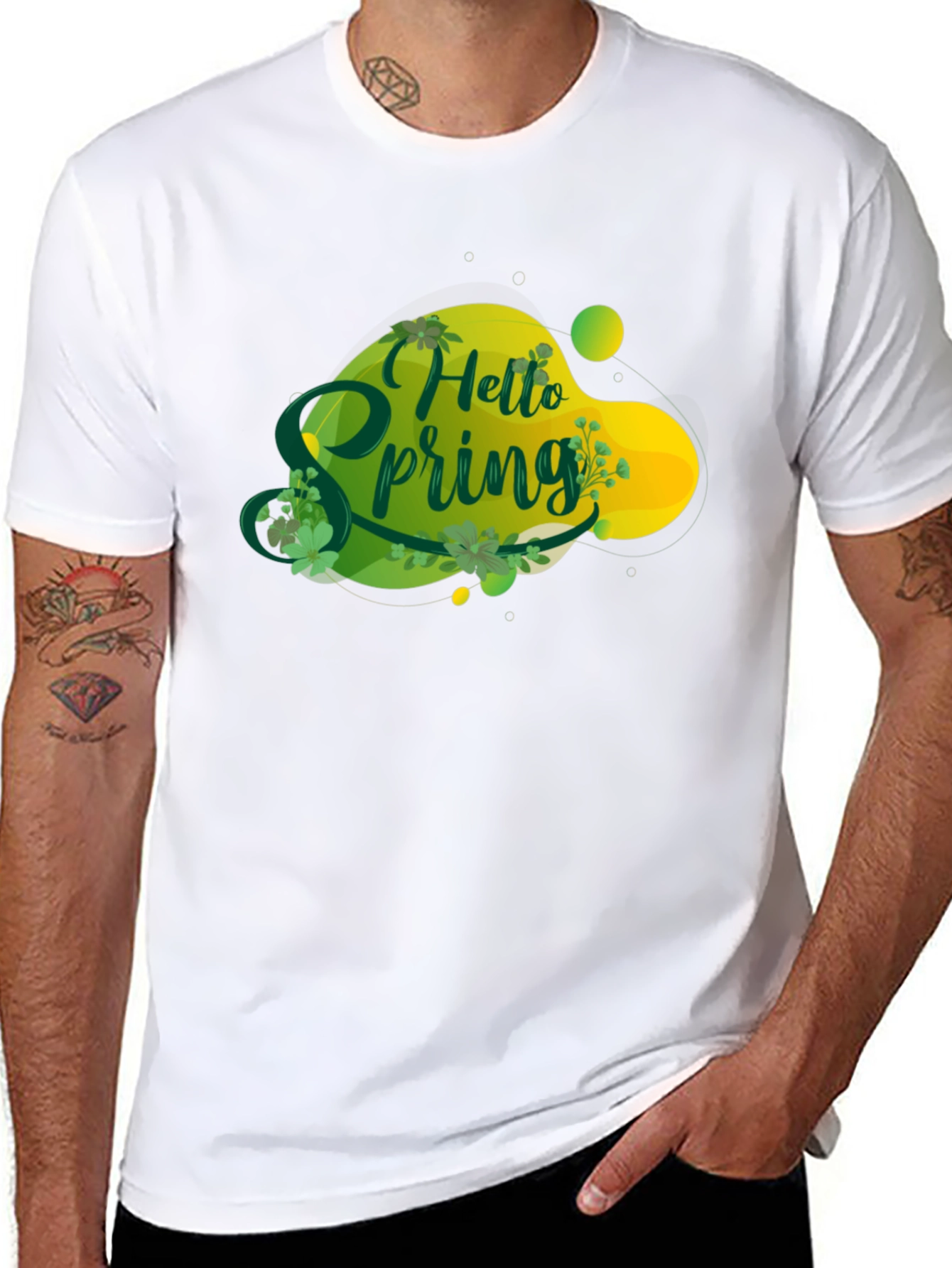 Hello Spring Graphic Tee - Black