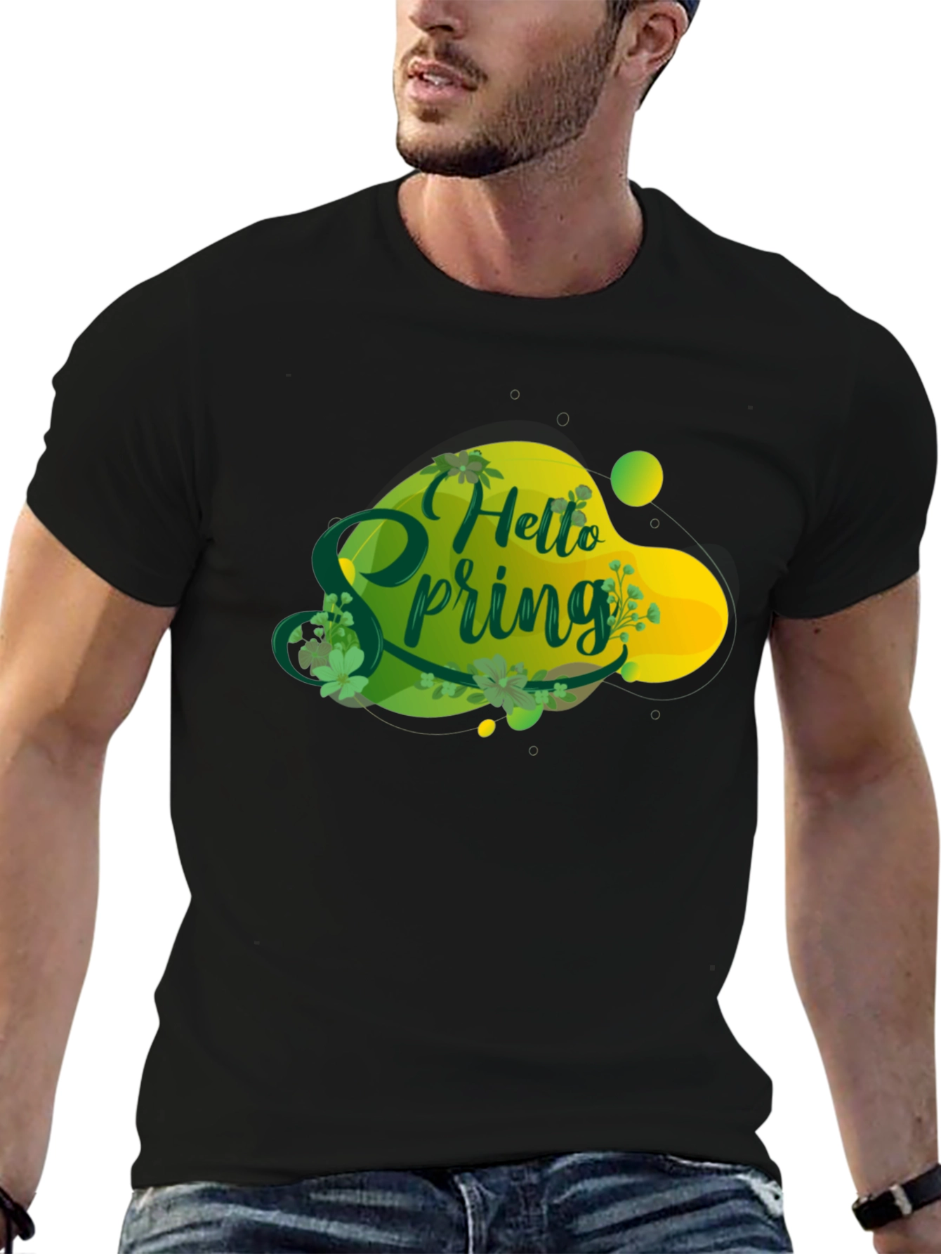 Hello Spring Graphic Tee - Black